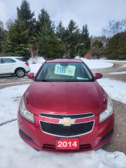 <p>2014 chev cruze  sunroof, leather interior, alloy wheels, back up camera, Bluetooth, remote start, runs and drives excellent price shown includes certification safety and 6 months 10,000km warranty, feel free to contact Erics Autos we are a family owned business located midway between barrie and orillia on hwy 11 south at the 5th line of Oro-Medonte 705 487 2277....... more pictures to follow </p>