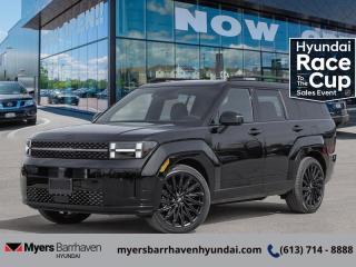 <b>HUD,  Premium Audio,  Cooled Seats,  Navigation,  360 Camera!</b><br> <br> <br> <br>  Greetings. <br> <br><br> <br> This twilight black SUV  has an automatic transmission and is powered by a  277HP 2.5L 4 Cylinder Engine.<br> This vehicles price also includes $2984 in additional equipment.<br> <br> Our Santa Fes trim level is Ultimate Calligraphy. This Santa FE Ultimate Calligraphy rewards you with a drivers head up display, a 12-speaker Bose premium audio system, inbuilt navigation, ventilated and heated front seats, a dual panel sunroof and a 360 camera system. Also standard include a power liftgate for rear cargo access, a heated steering wheel, adaptive cruise control, and a 12.3-inch screen with Apple CarPlay and Android Auto. Safety features also include blind spot detection, lane keep assist with lane departure warning, front and rear parking sensors, and front and rear collision mitigation. This vehicle has been upgraded with the following features: Hud,  Premium Audio,  Cooled Seats,  Navigation,  360 Camera,  Sunroof,  Heated Steering Wheel. <br><br> <br/> See dealer for details. <br> <br><br> Come by and check out our fleet of 50+ used cars and trucks and 90+ new cars and trucks for sale in Ottawa.  o~o