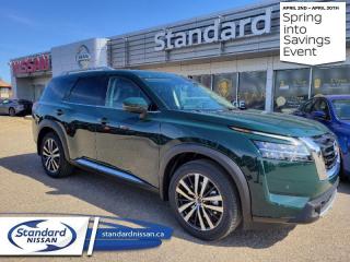 <b>Includes Block Heater, All Weather Floor Mats, Rear Bumper Protector & 5-Star Package  <br></b><br>  <br> <br>  With amazing style and even better capability, this 2024 Nissan Pathfinder is as cool as it looks. <br> <br>With all the latest safety features, all the latest innovations for capability, and all the latest connectivity and style features you could want, this 2024 Nissan Pathfinder is ready for every adventure. Whether its the urban cityscape, or the backcountry trail, this 2024Pathfinder was designed to tackle it with grace. If you have an active family, they deserve all the comfort, style, and capability of the 2024 Nissan Pathfinder.<br> <br> This obsidian g SUV  has a 9 speed automatic transmission and is powered by a  284HP 3.5L V6 Cylinder Engine.<br> <br> Our Pathfinders trim level is Platinum. This Pathfinder Platinum trim adds top of the line comfort features such as a heads-up display, Bose Premium Audio System, wireless Apple CarPlay and Android Auto, heated and cooled quilted leather trimmed seats, and heated second row captains chairs. This family SUV is ready for the city or the trail with modern features such as NissanConnect with navigation, touchscreen, and voice command, Apple CarPlay and Android Auto, paddle shifters, Class III towing equipment with hitch sway control, automatic locking hubs, a 120V outlet, alloy wheels, automatic LED headlamps, and fog lamps. Keep your family safe and comfortable with a heated leather steering wheel, driver memory settings, a dual row sunroof, a proximity key with proximity cargo access, smart device remote start, power liftgate, collision mitigation, lane keep assist, blind spot intervention, front and rear parking sensors, and a 360-degree camera. This vehicle has been upgraded with the following features: Cooled Seats,  Bose Premium Audio,  Hud,  Wireless Charging,  Sunroof,  Navigation,  Heated Seats. <br><br> <br>To apply right now for financing use this link : <a href=https://www.standardnissan.ca/finance/apply-for-financing/ target=_blank>https://www.standardnissan.ca/finance/apply-for-financing/</a><br><br> <br/> Weve discounted this vehicle $1248. Incentives expire 2024-04-30.  See dealer for details. <br> <br>Why buy from Standard Nissan in Swift Current, SK? Our dealership is owned & operated by a local family that has been serving the automotive needs of local clients for over 110 years! We rely on a reputation of fair deals with good service and top products. With your support, we are able to give back to the community. <br><br>Every retail vehicle new or used purchased from us receives our 5-star package:<br><ul><li>*Platinum Tire & Rim Road Hazzard Coverage</li><li>**Platinum Security Theft Prevention & Insurance</li><li>***Key Fob & Remote Replacement</li><li>****$20 Oil Change Discount For As Long As You Own Your Car</li><li>*****Nitrogen Filled Tires</li></ul><br>Buyers from all over have also discovered our customer service and deals as we deliver all over the prairies & beyond!#BetterTogether<br> Come by and check out our fleet of 30+ used cars and trucks and 40+ new cars and trucks for sale in Swift Current.  o~o