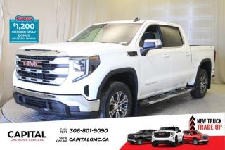 This 2024 GMC Sierra 1500 in Summit White is equipped with 4WD and Turbocharged Gas I4 2.7L/166 engine.The Next Generation Sierra redefines what it means to drive a pickup. The redesigned for 2019 Sierra 1500 boasts all-new proportions with a larger cargo box and cabin. It also shaves weight over the 2018 model through the use of a lighter boxed steel frame and extensive use of aluminum in the hood, tailgate, and doors.To help improve the hitching and towing experience, the available ProGrade Trailering System combines intelligent technologies to offer an in-vehicle Trailering App, a companion to trailering features in the myGMC app and multiple high-definition camera views.GMC has altered the pickup landscape with groundbreaking innovation that includes features such as available Rear Camera Mirror and available Multicolour Heads-Up Display that puts key vehicle information low on the windshield. Innovative safety features such as HD Surround Vision and Lane Change Alert with Side Blind Zone alert will also help you feel confident and in control in the Next Generation Seirra.Key features of the Sierra SLE and SLT include: Available GMC MultiPro Tailgate, Available Premium heated leather-appointed driver and front passenger seating, High -intensity LED headlamps, and Available ProGrade Trailering System.Check out this vehicles pictures, features, options and specs, and let us know if you have any questions. Helping find the perfect vehicle FOR YOU is our only priority.P.S...Sometimes texting is easier. Text (or call) 306-988-7738 for fast answers at your fingertips!Dealer License #914248Disclaimer: All prices are plus taxes & include all cash credits & loyalties. See dealer for Details.