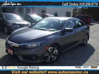 Used 2016 Honda Civic EX-T,Sunroof,Turbo,Bluetooth,Alloys,Certifed,Fog's for sale in Kitchener, ON