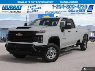Introducing the robust 2024 Chevrolet Silverado 2500HD Work Truck, a perfect choice for hardworking individuals in search of a reliable companion for their demanding tasks. This brand new pickup truck boasts a powerful Turbocharged Diesel V8 6.6L engine, ensuring a steady performance whether youre navigating the busy streets of Winnipeg or hauling heavy loads.  The Silverado 2500HD Work Truck is not just about power; its also about comfort and convenience. With its spacious crew cab, it offers ample space for your crew and gear, making it an ideal option for both work and leisure.  Despite being new, this vehicle comes with an incredibly low mileage of just 20 km, offering you the full benefits of a brand-new car without the high mileage usually associated with a work truck. Enjoy the peace of mind that comes with knowing youre driving a vehicle thats fresh from the factory and ready for the road.  At Murray Chevrolet Winnipeg, we pride ourselves on our wide selection of new and pre-owned vehicles. We understand the importance of reliability, especially when it comes to your workhorse. This 2024 Chevrolet Silverado 2500HD Work Truck is no exception. It promises not only strength and durability but also the comfort and utility that you need. Dont miss the chance to make this spectacular vehicle yours. Come down to Murray Chevrolet Winnipeg today and experience the power and performance of this truck firsthand!  Dealer Permit #1740