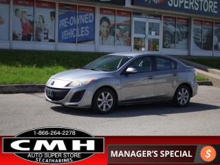 <b>MILEAGE DOESNT SHOW !! POWER WINDOWS, POWER LOCKS, POWER MIRRORS, AIR CONDITIONING, AUTOMATIC, 16-INCH ALLOY WHEELS</b><br>      This  2011 Mazda Mazda3 is for sale today. <br> <br>The 2011 Mazda3 is one of the best-performing small cars, and it has a quality interior, class-competitive list of interior features and good safety scores. It is available as a four-door sedan or five-door wagon, and with a choice of a 148-hosepower, 2.0-liter four-cylinder engine or a potent 168-horsepower, 2.5-liter four-cylinder. The 2011 Mazda3 provides the performance of a more expensive sports sedan with the interior quality of some mid-level luxury cars.This  sedan has 241,826 kms. Its  silver in colour  . It has an automatic transmission and is powered by a  148HP 2.0L 4 Cylinder Engine.  This vehicle has been upgraded with the following features: Air, Power Locks, Power Windows, Power Mirrors, Alloy Wheels. <br> <br>To apply right now for financing use this link : <a href=https://www.cmhniagara.com/financing/ target=_blank>https://www.cmhniagara.com/financing/</a><br><br> <br/><br>Trade-ins are welcome! Financing available OAC ! Price INCLUDES a valid safety certificate! Price INCLUDES a 60-day limited warranty on all vehicles except classic or vintage cars. CMH is a Full Disclosure dealer with no hidden fees. We are a family-owned and operated business for over 30 years! o~o