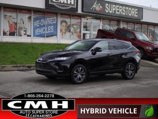 <b>HYBRID !!  AWD !! REAR CAMERA, BLIND SPOT SENSORS, ADAPTIVE RADAR CRUISE CONTROL, LANE DEPARTURE W/ STEERING ASSIST, FORWARD COLLISION SENSORS, APPLE CARPLAY, POWER DRIVER SEAT, HEATED SEATS, DUAL CLIMATE CONTROL, POWER LIFTGATE, 18-INCH ALLOY WHEELS</b><br>      This  2022 Toyota Venza is for sale today. <br> <br>This 2022 Venza is timeless SUV that was built to elevate your commute with a refined exterior and luxurious interior. More than a luxury SUV, this Venza is more efficient, safer and entertaining than any previous hybrid SUV. All that, plus the next generation of Toyotas hybrid technology means this 2022 Venza Hybrid is a reflection of your very best self. This  SUV has 56,977 kms. Its  black in colour  . It has an automatic transmission and is powered by a  219HP 2.5L 4 Cylinder Engine. <br> <br> Our Venzas trim level is LE. Defined by the smallest of detail, this Venza LE is ready to impress with stylish aluminum wheels, heated front seats wrapped in premium material, a large 8 inch color touchscreen that features Apple CarPlay and Android Auto, SiriusXM and a wireless charging pad. This well equipped SUV also features a power rear liftgate, remote engine start, a 60/40 split rear seat, LED headlamps, a power driver seat and a leather-wrapped steering wheel. Additional safety features inlcude Toyota Safety Sense 2.0 that comes with lane keeping assist and lane departure warning, forward and rear collision warning plus blind spot detection and rear cross-traffic alert.<br> <br>To apply right now for financing use this link : <a href=https://www.cmhniagara.com/financing/ target=_blank>https://www.cmhniagara.com/financing/</a><br><br> <br/><br>Trade-ins are welcome! Financing available OAC ! Price INCLUDES a valid safety certificate! Price INCLUDES a 60-day limited warranty on all vehicles except classic or vintage cars. CMH is a Full Disclosure dealer with no hidden fees. We are a family-owned and operated business for over 30 years! o~o