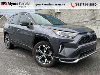 <b>Sunroof, Power Liftgate, Wireless Charging, Heated Seats, Heated Steering Wheel, Apple CarPlay, Andoid Auto, Blind Spot Monitoring, Lane Keep Assist, Forward Collision Warning, Aluminum Wheels, Proximity Key, LED Lights, Climate Control, 4G WiFi</b><br> <br>  Compare at $52677 - KANATA NISSAN PRICE is just $49695! <br> <br>   Radical design, refined drive-ability, and rugged capability make for an exciting adventure in the Toyota RAV4 Prime. This  2021 Toyota RAV4 Prime is fresh on our lot in Kanata. This  SUV has 46,483 kms. Its  grey in colour  . It has an automatic transmission and is powered by a  302HP 2.5L 4 Cylinder Engine. <br> <br> Our RAV4 Primes trim level is XSE. Upgrading to this all-wheel drive RAV4 Prime XSE is a great choice as it comes with some impressive features such as larger aluminum wheels, a power sunroof, 8 inch touchscreen with Audio Plus, Apple CarPlay, Andoid Auto, wireless charging, heated front seats with SofTex seat material, proximity keyless entry, a leather heated steering wheel and a unique exterior styling. Additional features includes EV & ECO driving modes, dual zone climate control, vertical LED headlights, a power rear liftgate, power driver seat, Toyota Safety Sense 2.0 with dynamic radar cruise control, automatic highbeam assist, blind spot monitoring with rear cross traffic alert, and lane keep assist with lane departure warning plus much more.<br> <br/><br> Payments from <b>$799.29</b> monthly with $0 down for 84 months @ 8.99% APR O.A.C. ( Plus applicable taxes -  and licensing    ).  See dealer for details. <br> <br>*LIFETIME ENGINE TRANSMISSION WARRANTY NOT AVAILABLE ON VEHICLES WITH KMS EXCEEDING 140,000KM, VEHICLES 8 YEARS & OLDER, OR HIGHLINE BRAND VEHICLE(eg. BMW, INFINITI. CADILLAC, LEXUS...)<br> Come by and check out our fleet of 50+ used cars and trucks and 70+ new cars and trucks for sale in Kanata.  o~o