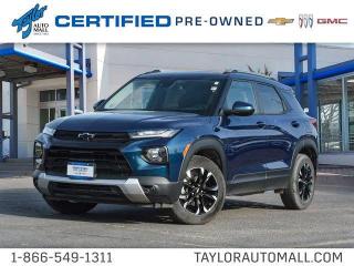 <b>Remote Start,  Heated Seats,  Apple CarPlay,  Android Auto,  Lane Keep Assist!</b><br> <br>    Whether youre buzzing around town or going completely off the map, the Trailblazer has the efficiency and capability to take you wherever you want. This  2021 Chevrolet Trailblazer is fresh on our lot in Kingston. <br> <br>The 2021 Trailblazer is spacious, bold and has the technology and capability to help you get up and get out there. Whether the trail you blaze is on the pavement or off of it, this incredible Trailblazer is ready to be your partner through it all. Striking style is the first thing youll notice about this SUV. Its sculpted design and bold proportions give it a fresh, modern feel. While its capable chassis and seating for the whole family means this SUV is ready for whats next. The spacious interior features a versatile center console that keeps items within easy reach. Your passengers will stay comfortable with plenty of rear-seat leg room and tons of spots to store their things.This  SUV has 67,143 kms. Its  nice in colour  . It has an automatic transmission and is powered by a  155HP 1.3L 3 Cylinder Engine.  This unit has some remaining factory warranty for added peace of mind. <br> <br> Our Trailblazers trim level is LT. Upgrading to this Trailblazer LT is a great choice as it comes better equipped with remote engine start, LED fog lights, blind spot detection, rear cross traffic alert and rear park assist. Additional features include heated front seats, a power driver seat, unique aluminum wheels, Intellibeam automatic headlights, a colour touchscreen infotainment system featuring wireless Android Auto and wireless Apple CarPlay, Bluetooth streaming audio with voice command, lane keep assist with lane departure warning. Other great features are front collision alert, automatic emergency braking, a rear vision camera, 40/60 split rear bench seat and is 4G LTE Wi-Fi hotspot capable. This vehicle has been upgraded with the following features: Remote Start,  Heated Seats,  Apple Carplay,  Android Auto,  Lane Keep Assist,  Aluminum Wheels,  Park Assist. <br> <br>To apply right now for financing use this link : <a href=https://www.taylorautomall.com/finance/apply-for-financing/ target=_blank>https://www.taylorautomall.com/finance/apply-for-financing/</a><br><br> <br/><br> Buy this vehicle now for the lowest bi-weekly payment of <b>$188.74</b> with $0 down for 96 months @ 9.99% APR O.A.C. ( Plus applicable taxes -  Plus applicable fees   / Total Obligation of $39258  ).  See dealer for details. <br> <br>For more information, please call any of our knowledgeable used vehicle staff at (613) 549-1311!<br><br> Come by and check out our fleet of 90+ used cars and trucks and 170+ new cars and trucks for sale in Kingston.  o~o