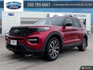 <b>Low Mileage, Leather Seats, Sunroof, Premium Technology Package, Premium Audio, Touch Screen!</b><br> <br>  Compare at $51990 - Our Price is just $49990! <br> <br>   The Ford Explorer is the SUV that started the craze and its still the top contender with a premium interior, has high-tech features, and offers a robust powertrain. This  2020 Ford Explorer is fresh on our lot in Fort St John. <br> <br>This all-new Ford Explorer is the ultimate exploration vehicle with plenty of style and space for all of your passengers and cargo. It has the hauling capabilities of a midsize SUV combined with strong off-road capabilities. Whether your next family adventure is to the grocery store or over a high mountain pass, the Ford Explorer was built to get you there with ease.This low mileage  SUV has just 24,612 kms. Its  rapid red metallic tinted clearcoat in colour  . It has an automatic transmission and is powered by a  400HP 3.0L V6 Cylinder Engine.  It may have some remaining factory warranty, please check with dealer for details. <br> <br> Our Explorers trim level is ST. Upgrading to this Ford Explorer ST is a great choice as it comes with exclusive aluminum wheels and unique exterior style, a large color touchscreen featuring navigation, Apple CarPlay, Android Auto, SYNC 3 and a premium Bang & Olufsen audio system. It also features LED lights with front fog lights, perforated leather heated and cooled seats with silver accent stitching, unique carbon fibre trim, a power tailgate, heated steering wheel, split folding rear seats, a 360 degree camera with front and rear parking assist, Ford Co-Pilot360 featuring lane keep assist, blind spot detection, cross traffic alert, active park assist, evasion assist and forward collision warning, a proximity key with push button start, remote engine start, FordPass Connect 4G LTE WiFi and so much more. This vehicle has been upgraded with the following features: Leather Seats, Sunroof, Premium Technology Package, Premium Audio, Touch Screen. <br> To view the original window sticker for this vehicle view this <a href=http://www.windowsticker.forddirect.com/windowsticker.pdf?vin=1FM5K8GC9LGA98886 target=_blank>http://www.windowsticker.forddirect.com/windowsticker.pdf?vin=1FM5K8GC9LGA98886</a>. <br/><br> <br>To apply right now for financing use this link : <a href=https://www.fortmotors.ca/apply-for-credit/ target=_blank>https://www.fortmotors.ca/apply-for-credit/</a><br><br> <br/><br><br> Come by and check out our fleet of 30+ used cars and trucks and 60+ new cars and trucks for sale in Fort St John.  o~o