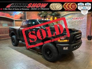 <strong>*** ABSOLUTE BEAST - RAM 2500 POWER WAGON 6.4L HEMI!! *** FRONT & REAR LOCKING DIFFS, WINCH, SWAYBAR DISCONNECT!! *** HEATED SEATS & WHEEL, SUNROOF, REMOTE START!! *** </strong>Now this is a truck... <strong>410HP </strong>Hemi to keep you out of (or get you into) trouble, and all of the offroad gear you need to make it down just about any trail!! Carfax shows excellent history and diligent Chrysler dealer servicing!! Stunning beast of a rig with over $17,000.00 in factory upgrades over and above the already loaded up, brutally capable <strong>POWER WAGON </strong>w/ <strong>FRONT & REAR LOCKING DIFFERENTIALS</strong>......<b>SWAY BAR LINK DISCONNECT</b>......Underbody Skid Plates......<strong>ELECTRIC WINCH</strong>......<b>BLACKOUT PACKAGE </b>w/ dark Grille, Bumpers, Running Boards......Power <strong>SUNROOF</strong>......<strong>NAVIGATION </strong>Package......<strong>7 INCH DIGITAL GAUGE DISPLAY</strong>......Hill Descent Control......<strong>HEATED SEATS</strong>......<strong>REMOTE START</strong>......<strong>HEATED STEERING WHEEL</strong>......<strong>8 INCH MULTIMEDIA TOUCHSCREEN</strong>......Power <strong>SLIDING REAR WINDOW</strong>......Spray-In <strong>BEDLINER</strong>......<strong>POWER ADJUSTABLE SEAT </strong>w/ Lumbar Support......<strong>LED </strong>Lights......<b>HID </b>Projector Headlights......Fog Lights......Power Wagon Graphics Package......<strong>POWER FOLDING MIRRORS</strong>......Backup Camera......Hill Descent Control......Dual Zone Automatic Climate Control......Running Boards......Factory <strong>TOW PACKAGE </strong>w/ 4-Pin & 7-Pin Connectors......Tow/Haul Mode......Tow Hooks......<strong>4.10 REAR AXLE</strong>......Tow Mirrors......Integrated <strong>TRAILER BRAKE CONTROLLER</strong>......Tried & True <strong>MANUAL 4X4 SELECTOR!!</strong>......Powerful <strong>6.4L HEMI V8</strong>......Optional <strong>NEW FAST HD BLACK 18 INCH ALLOYS w/</strong> <strong>35-INCH </strong><b>SURETRAC WIDECLIMBER A/T TIRES </b>available!!<br /><br />PLEASE NOTE: AFTERMARKET WHEEL & TIRE PACKAGE (PICTURED) IS AVAILABLE AT AN ADDED COST, ADVERTISED PRICE INCLUDES FACTORY SET.<br /><br />This Power Wagon comes with all original Books & Manuals, two sets of Keys & Fobs, and Fitted All Weather Mats!! Only 112,000kms, now sale priced at just $44,600 with Financing & Extended Warranty available!!  <br /><br /><br />Will accept trades. Please call (204)560-6287 or View at 3165 McGillivray Blvd. (Conveniently located two minutes West from Costco at corner of Kenaston and McGillivray Blvd.)<br /><br />In addition to this please view our complete inventory of used <a href=\https://www.autoshowwinnipeg.com/used-trucks-winnipeg/\>trucks</a>, used <a href=\https://www.autoshowwinnipeg.com/used-cars-winnipeg/\>SUVs</a>, used <a href=\https://www.autoshowwinnipeg.com/used-cars-winnipeg/\>Vans</a>, used <a href=\https://www.autoshowwinnipeg.com/new-used-rvs-winnipeg/\>RVs</a>, and used <a href=\https://www.autoshowwinnipeg.com/used-cars-winnipeg/\>Cars</a> in Winnipeg on our website: <a href=\https://www.autoshowwinnipeg.com/\>WWW.AUTOSHOWWINNIPEG.COM</a><br /><br />Complete comprehensive warranty is available for this vehicle. Please ask for warranty option details. All advertised prices and payments plus taxes (where applicable).<br /><br />Winnipeg, MB - Manitoba Dealer Permit # 4908                            <p>Sold to another happy customer</p>