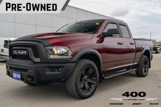 <p>Get ready to command the road in the preowned 2019 Ram 1500 Classic SLT Quad Cab 4x4! With its bold Red Pearl exterior and luxurious Black interior, this truck is not just a mode of transportation; its a statement of power and style. Whether youre cruising through city streets or conquering rugged terrain, the Ram 1500 Classic SLT is ready to elevate your driving experience to new heights.</p>

<p><strong>Exterior:</strong> From its Quad-lens halogen headlamps to its black grille with Ram lettering and sleek 20x8-inch Semi-Gloss Black aluminum wheels, the Ram 1500 Classic SLT exudes confidence and sophistication. With features like LED fog lamps, black exterior badging, and a power sunroof, this truck is as stylish as it is capable.</p>

<p><strong>Performance:</strong> Under the hood lies a robust 5.7L HEMI VVT V8 engine paired with an 8-speed TorqueFlite automatic transmission, delivering impressive power and performance. With advanced features like a part-time transfer case and heavy-duty engine cooling, the Ram 1500 Classic SLT is engineered to handle tough terrain with ease.</p>

<p><strong>Interior:</strong> Step inside to discover a spacious and comfortable cabin designed for both work and play. With premium cloth front bucket seats, a fold-flat load floor with storage, and dual-zone automatic temperature control, this truck ensures a refined driving experience for both driver and passengers.</p>

<p><strong>Technology:</strong> Stay connected and entertained on the go with the Uconnect 4C infotainment system featuring an 8.4-inch touchscreen display, GPS navigation, and Apple CarPlay and Android Auto compatibility. With features like SiriusXM Travel Link and Traffic, youll always stay informed and on course.</p>

<p><strong>Safety:</strong> Your safety is paramount, thanks to advanced features like ParkView Rear Back-Up Camera, Electronic Stability Control, and Park-Sense Rear Park Assist System. With proactive safety measures in place, the Ram 1500 Classic SLT offers peace of mind on every journey.</p>

<p>Experience the perfect blend of power, style, and capability with the preowned 2019 Ram 1500 Classic SLT Quad Cab 4x4. Whether youre tackling tough jobs at the worksite or embarking on weekend adventures with the family, this truck is your ultimate companion for every road ahead.</p>