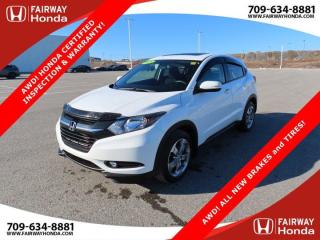 Odometer is 1597 kilometers below market average! White Orchid Pearl 2018 Honda HR-V EX AWD! HONDA CERTIFIED INSPECTION AND AVAILABLE WAR AWD CVT 1.8L I4 SOHC 16V i-VTEC*Professionally Detailed*, *Market Value Pricing*, 17 Aluminum Alloy Wheels, 4-Wheel Disc Brakes, 6 Speakers, ABS brakes, Air Conditioning, Alloy wheels, AM/FM radio, AM/FM/CD Audio System, Automatic temperature control, Brake assist, Bumpers: body-colour, CD player, Driver door bin, Driver vanity mirror, Dual front impact airbags, Dual front side impact airbags, Electronic Stability Control, Emergency communication system: HondaLink, Exterior Parking Camera Rear, Fabric Seating Surfaces, Front anti-roll bar, Front dual zone A/C, Front fog lights, Front reading lights, Front wheel independent suspension, Fully automatic headlights, Heated door mirrors, Heated Front Bucket Seats, Illuminated entry, Low tire pressure warning, Occupant sensing airbag, Outside temperature display, Overhead airbag, Panic alarm, Passenger door bin, Passenger vanity mirror, Power door mirrors, Power moonroof, Power steering, Power windows, Radio data system, Rear anti-roll bar, Rear window defroster, Rear window wiper, Remote keyless entry, Security system, Speed control, Split folding rear seat, Spoiler, Steering wheel mounted audio controls, Tachometer, Telescoping steering wheel, Tilt steering wheel, Traction control, Trip computer, Turn signal indicator mirrors, Variably intermittent wipers.Honda Certified Details:* 24 hours/day, 7 days/week* Exclusive finance rates on Certified Pre-Owned Honda models* 7 year / 160,000 km Power Train Warranty whichever comes first. This is an additional 2 year/60,000 kms beyond the original factory Power Train warranty. Honda Certified Used Vehicles also have the option to upgrade to a Honda Plus Extended Warranty* Vehicle history report. Access to MyHonda* Multipoint Inspection* 7 day/1,000 km exchange privilege whichever comes firstReviews:* Owners report a good, sturdy ride that?s comfortable and feels durable on rougher roads, a sporty steering feel, a sporty gearshift feel on models with the manual transmission, excellent mileage, and plenty of space and flexibility for easy adaptation to virtually any job. Source: autoTRADER.caFairway Honda - Community Driven!
