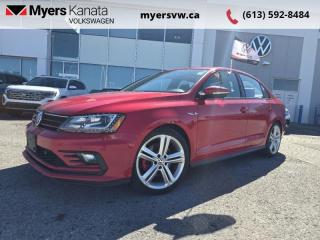 <b>Sunroof,  Navigation,  Leather Seats,  Fog Lights,  Blind Spot Assist!</b><br> <br>  Compare at $17509 - Our Price is just $16999! <br> <br>   This Volkswagen Jetta is a generously sized compact sedan with just enough German personality to set it apart. This  2017 Volkswagen Jetta is fresh on our lot in Kanata. <br> <br>Whether youre looking for straight-up performance, eye-catching good looks, or advanced technology, this Jetta delivers it all with Volkswagen style. And this Jetta has a little something special the others are missing - a genuine personality. Make every mile more memorable in this Volkswagen Jetta. This  sedan has 133,595 kms. Its  tornado red in colour  . It has an automatic transmission and is powered by a  2.0L I4 16V GDI DOHC Turbo engine.  <br> <br> Our Jettas trim level is GLI Autobahn. This Jetta GLI is a sport sedan that comes loaded with both comfort and performance. It comes with a unique appearance package including a lip spoiler, fog lights, and aluminum wheels, navigation, Bluetooth, SiriusXM, leather sport seats which are heated in front, a sport leather steering wheel with audio and cruise control, a rearview camera, parking sensors, blind spot assist, rear cross-traffic alert, and more This vehicle has been upgraded with the following features: Sunroof,  Navigation,  Leather Seats,  Fog Lights,  Blind Spot Assist,  Bluetooth,  Heated Seats. <br> <br>To apply right now for financing use this link : <a href=https://www.myersvw.ca/en/form/new/financing-request-step-1/44 target=_blank>https://www.myersvw.ca/en/form/new/financing-request-step-1/44</a><br><br> <br/><br>Backed by Myers Exclusive NO Charge Engine/Transmission for life program lends itself for your peace of mind and you can buy with confidence. Call one of our experienced Sales Representatives today and book your very own test drive! Why buy from us? Move with the Myers Automotive Group since 1942! We take all trade-ins - Appraisers on site - Full safety inspection including e-testing and professional detailing prior delivery! Every vehicle comes with a free Car Proof History report.<br><br>*LIFETIME ENGINE TRANSMISSION WARRANTY NOT AVAILABLE ON VEHICLES MARKED AS-IS, VEHICLES WITH KMS EXCEEDING 140,000KM, VEHICLES 8 YEARS & OLDER, OR HIGHLINE BRAND VEHICLES (eg.BMW, INFINITI, CADILLAC, LEXUS...). FINANCING OPTIONS NOT AVAILABLE ON VEHICLES MARKED AS-IS OR AS-TRADED.<br> Come by and check out our fleet of 40+ used cars and trucks and 80+ new cars and trucks for sale in Kanata.  o~o