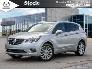 Odometer is 24416 kilometers below market average!Galaxy Silver Metallic 2019 Buick Envision Premium II AWD9-Speed Automatic2.0L 4-Cylinder DGI DOHC VVT Turbocharged**STEELE AUTO GROUP CERTIFIED**, **EXTENDED WARRANTIES & PROTECTIONS AVAILABLE**, **FAIR MARKET PRICING**, **FRESH OIL CHANGE**, **FRESH 2 YEAR MVI**, **FRESH 4 WHEEL BRAKE SERVICE**, **FRESH ALIGNMENT CHECK**, 19 Aluminum Wheels, 4-Wheel Disc Brakes, Apple CarPlay/Android Auto, Auto High-beam Headlights, Auto-dimming door mirrors, Auto-dimming Rear-View mirror, Automatic temperature control, Bose Premium 7-Speaker System w/Amplifier, Driver 8-Way Power Seat Adjuster, Exterior Parking Camera Rear, Four wheel independent suspension, Front dual zone A/C, Front fog lights, Front Passenger 8-Way Power Seat Adjuster, Fully automatic headlights, Heads-Up Display, Heated & Cooled Driver & Front Passenger Seats, Heated door mirrors, Heated steering wheel, Memory seat, Navigation System, Perforated Leather-Appointed Seat Trim, Power Liftgate, Power Panoramic Tilt-Sliding Moonroof, SiriusXM, Split folding rear seat.Why Buy From Us? - Fair Market Pricing - No Pressure Environment - State Of the Art Facility - Certified Technicians.If you are in the market for a quality used car, used truck or used minivan please take a moment and search our collective inventory located at our dealerships. Our goal is to deliver the best possible service to you. We are united by one passion: To help you find the vehicle that is right for you, and for wherever the roads you travel take you. Simply put, we work hard to earn your trust, and even harder to keep it, always going the extra mile to serve you. See why our customers say that, when it comes to choosing a vehicle, the Steele Auto Group makes it easy!.