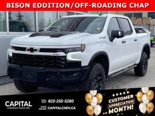 This Chevrolet Silverado 1500 boasts a Gas V8 6.2L/376 engine powering this Automatic transmission. ENGINE, 6.2L ECOTEC3 V8 (420 hp [313 kW] @ 5600 rpm, 460 lb-ft of torque [624 Nm] @ 4100 rpm); featuring Dynamic Fuel Management that enables the engine to operate in 17 different patterns between 2 and 8 cylinders, depending on demand, to optimize power delivery and efficiency (STD), ZR2 Suspension Package, High-Performance lifted suspension with Multimatic DSSV dampers, Wireless Phone Projection for Apple CarPlay and Android Auto.* This Chevrolet Silverado 1500 Features the Following Options *Wipers, front rain-sensing, Windows, power rear, express down, Window, power, rear sliding with rear defogger, Window, power front, passenger express up/down, Window, power front, drivers express up/down, Wi-Fi Hotspot capable (Terms and limitations apply. See onstar.ca or dealer for details.), Wheels, 18 x 8.5 (45.7 cm x 21.6 cm) aluminum machined face with Black Painted spokes and Oxide Gold painted outer ring accents, Wheelhouse liners, rear, Wheel, 18 aluminum spare, USB Ports, rear, dual, charge-only.* Visit Us Today *A short visit to Capital Chevrolet Buick GMC Inc. located at 13103 Lake Fraser Drive SE, Calgary, AB T2J 3H5 can get you a tried-and-true Silverado 1500 today!