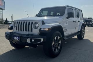 <p style=text-align: center;><strong><span style=font-size: 18pt;>2021 JEEP WRANGLER UNLIMITED SAHARA 4X4</span></strong></p><p style=text-align: center;><strong><span style=font-size: 18pt;>2.0L DOHC I–4 DI TURBOCHARGED ENGINE W/ STOP/START</span></strong></p><p style=text-align: center;><span style=font-size: 18pt;>270 HORSEPOWER | 295 LB-FT TORQUE</span></p><p style=text-align: center;><span style=font-size: 18pt;>9.9L/100KM HIGHWAY | 9.9L/100KM COMBINED | 11.5L/100KM CITY</span></p><p style=text-align: center;><strong><span style=font-size: 18pt;>8–SPEED TORQUEFLITE AUTOMATIC TRANSMISSION</span></strong></p><p style=text-align: center;><strong><span style=font-size: 18pt;>18 TECH GREY MACHINED FACE WHEELS</span></strong></p><p style=text-align: center;> </p><p style=text-align: center;><span style=font-size: 14pt;><strong>FUNCTIONAL / SAFETY FEATURES</strong></span></p><p style=text-align: center;><span style=font-size: 14pt;>2.72:1 Command–Trac part–time 4WD system, Electronic Stability Control, Traction Control, Electronic Roll Mitigation, Hill Start Assist, Trailer Sway Control, Heavy–duty 4–wheel anti–lock disc brakes, Supplemental front seat–mounted side air bags, Advanced multistage front air bags, Child Seat Anchor System – LATCH Ready, Engine block heater, Power, heated exterior mirrors, Power windows with front 1–touch down, Automatic headlamps, Remote keyless entry, Security alarm, ParkView Rear Back–Up Camera, Transmission skid plate, Fuel tank skid plate, Transfer case skid plate shield, Tow hooks (2 front and 1 rear), Torx tool kit for top and door removal, Tilt/telescoping steering column, Push–button start, Hands–free communication with Bluetooth streaming, Media hub with USB port and auxiliary input jack, Google Android Auto, Apple CarPlay capable, SiriusXM satellite radio capable, 8–speaker sound system with overhead sound bar, Steering wheel–mounted audio controls, Cruise control, Dual–zone A/C with automatic temperature control, Tire pressure monitoring system, Full–size spare tire, Freedom panel storage bag, 7–inch full–colour driver information display, 115–volt auxiliary power outlet, Universal garage door opener </span></p><p style=text-align: center;> </p><p style=text-align: center;><strong><span style=font-size: 14pt;>OPTIONAL EQUIPMENT</span></strong></p><p style=text-align: center;><span style=font-size: 14pt;><em><span style=text-decoration: underline;>UConnect 4C NAV & Sound Group</span></em><br /></span><span style=font-size: 14pt;>Off–Road Information Pages, 4G LTE Wi–Fi hot spot, Auto–dimming rearview mirror, Alpine premium audio system, UConnect 4C NAV with 8.4–inch display</span></p><p style=text-align: center;><em><span style=text-decoration: underline;><span style=font-size: 14pt;>8–speed TorqueFlite automatic transmission</span></span></em></p><p style=text-align: center;><em><span style=text-decoration: underline;><span style=font-size: 14pt;>18x7.5–inch Tech Grey machined face wheels</span></span></em></p><p style=text-align: center;><em><span style=text-decoration: underline;><span style=font-size: 14pt;>Remote start system</span></span></em></p><p style=text-align: center;> </p><p style=text-align: center;> </p><p style=text-align: center;> </p><p style=box-sizing: border-box; margin-bottom: 1rem; margin-top: 0px; color: #212529; font-family: -apple-system, BlinkMacSystemFont, Segoe UI, Roboto, Helvetica Neue, Arial, Noto Sans, Liberation Sans, sans-serif, Apple Color Emoji, Segoe UI Emoji, Segoe UI Symbol, Noto Color Emoji; font-size: 16px; background-color: #ffffff; text-align: center; line-height: 1;><span style=box-sizing: border-box; font-family: arial, helvetica, sans-serif;><span style=box-sizing: border-box; font-weight: bolder;><span style=box-sizing: border-box; font-size: 14pt;>Here at Lanoue/Amfar Sales, Service & Leasing in Tilbury, we take pride in providing the public with a wide variety of High-Quality Pre-owned Vehicles. We recondition and certify our vehicles to a level of excellence that exceeds the Status Quo. We treat our Customers like family and provide the highest level of service from Start to Finish. If you’d like a smooth & stress-free car shopping experience, give one of our Sales Associates a call at 1-844-682-3325 to help you find your next NEW-TO-YOU vehicle!</span></span></span></p><p style=box-sizing: border-box; margin-bottom: 1rem; margin-top: 0px; color: #212529; font-family: -apple-system, BlinkMacSystemFont, Segoe UI, Roboto, Helvetica Neue, Arial, Noto Sans, Liberation Sans, sans-serif, Apple Color Emoji, Segoe UI Emoji, Segoe UI Symbol, Noto Color Emoji; font-size: 16px; background-color: #ffffff; text-align: center; line-height: 1;><span style=box-sizing: border-box; font-family: arial, helvetica, sans-serif;><span style=box-sizing: border-box; font-weight: bolder;><span style=box-sizing: border-box; font-size: 14pt;>Although we try to take great care in being accurate with the information in this listing, from time to time, errors occur. The vehicle is priced as it is physically equipped. Minor variances will not effect pricing. Please verify the vehicle is As Expected when you visit. Thank You!</span></span></span></p>