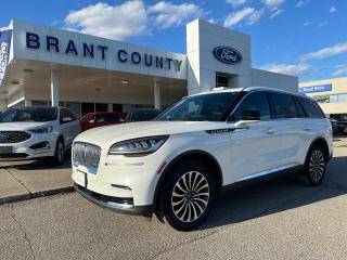 <p><br />KEY FEATURES: 2022 Lincoln Aviator, Reserve, AWD,3.0L v6 engine twin turbo, White, Roast  leather interior, power Twin moonroof, heated&Cooled seats, navigation, wireless charging pad, 20 inch wheels, Handling package, Heated steering wheel, revel audio package, BLIS, Lane keeping system, SYNC3 Remote start, rear backup camera,  sync, power windows power locks loaded and more.</p><p><br />SERVICE/RECON – Full Safety Inspection completed, oil and filter change completed - Please contact us for more details. </p><p><br />Price includes safety.  We are a full disclosure dealership - ask to see this vehicles CarFax report.</p><p><br />Please Call 519-756-6191, Email sales@brantcountyford.ca for more information and availability on this vehicle.  Brant County Ford is a family-owned dealership and has been a proud member of the Brantford community for over 40 years!</p><p><br />** See dealer for details.</p><p>*Please note all prices are plus HST and Licensing. </p><p>* Prices in Ontario, Alberta and British Columbia include OMVIC/AMVIC fee (where applicable), accessories, other dealer installed options, administration and other retailer charges. </p><p>*The sale price assumes all applicable rebates and incentives (Delivery Allowance/Non-Stackable Cash/3-Payment rebate/SUV Bonus/Winter Bonus, Safety etc</p><p>All prices are in Canadian dollars (unless otherwise indicated). Retailers are free to set individual prices.</p><p> </p>