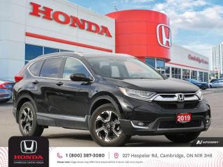 <p><strong>HONDA CERTIFIED USED VEHICLE! VERY LOW MILEAGE! TEST DRIVE TODAY! </strong>2019 Honda CR-V Touring featuring CVT transmission, five passenger seating, leather interior, remote starter, power sunroof, Apple CarPlay and Android Auto connectivity, Siri® Eyes Free compatibility, ECON mode, Bluetooth, AM/FM audio system with two USB inputs, GPS Navigation, Sirius Satellite radio equipped, wireless charging, steering wheel mounted controls, cruise control, air conditioning, dual climate zones, heated front seats, rearview camera with dynamic guidelines, 12V power outlet, power mirrors, power locks, power windows, 60/40 split fold-down rear seatback, Anchors and Tethers for Children (LATCH) , The Honda Sensing Technologies - Adaptive Cruise Control, Forward Collision Warning system, Collision Mitigation Braking system, Lane Departure Warning system, Lane Keeping Assist system and Road Departure Mitigation system, Blind Spot Information (BSI) system, remote keyless entry with trunk release, auto on/off headlights, electronic stability control and anti-lock braking system. Contact Cambridge Centre Honda for special discounted finance rates, as low as 8.99%, on approved credit from Honda Financial Services.</p>

<p><span style=color:#ff0000><strong>FREE $25 GAS CARD WITH TEST DRIVE!</strong></span></p>

<p>Our philosophy is simple. We believe that buying and owning a car should be easy, enjoyable and transparent. Welcome to the Cambridge Centre Honda Family! Cambridge Centre Honda proudly serves customers from Cambridge, Kitchener, Waterloo, Brantford, Hamilton, Waterford, Brant, Woodstock, Paris, Branchton, Preston, Hespeler, Galt, Puslinch, Morriston, Roseville, Plattsville, New Hamburg, Baden, Tavistock, Stratford, Wellesley, St. Clements, St. Jacobs, Elmira, Breslau, Guelph, Fergus, Elora, Rockwood, Halton Hills, Georgetown, Milton and all across Ontario!</p>