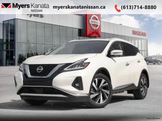 <b>Leather Seats,  Moonroof,  Navigation,  Memory Seats,  Power Liftgate!</b><br> <br> <br> <br>  You can fit in or you can stand out, and this Murano makes it an easy choice. <br> <br>This 2024 Nissan Murano offers confident power, efficient usage of fuel and space, and an exciting exterior sure to turn heads. This uber popular crossover does more than settle for good enough. This Murano offers an airy interior that was designed to make every seating position one to enjoy. For a crossover that is more than just good looks and decent power, check out this well designed 2024 Murano. <br> <br> This pearl white SUV  has an automatic transmission and is powered by a  260HP 3.5L V6 Cylinder Engine.<br> <br> Our Muranos trim level is SL. This SL trim brings a dual panel panoramic moonroof, heated leather seats, motion activated power liftgate, remote start with intelligent climate control, memory settings, ambient interior lighting, and a heated steering wheel for added comfort along with intelligent cruise with distance pacing, intelligent Around View camera, and traffic sign recognition for even more confidence. Navigation and Bose Premium Audio are added to the NissanConnect touchscreen infotainment system featuring Android Auto, Apple CarPlay, and a ton more connectivity features. Forward collision warning, emergency braking with pedestrian detection, high beam assist, blind spot detection, and rear parking sensors help inspire confidence on the drive. This vehicle has been upgraded with the following features: Leather Seats,  Moonroof,  Navigation,  Memory Seats,  Power Liftgate,  Remote Start,  Heated Steering Wheel. <br><br> <br/>    3.99% financing for 84 months. <br> Payments from <b>$687.79</b> monthly with $0 down for 84 months @ 3.99% APR O.A.C. ( Plus applicable taxes -  $621 Administration fee included. Licensing not included.    ).  Incentives expire 2024-04-30.  See dealer for details. <br> <br><br> Come by and check out our fleet of 50+ used cars and trucks and 90+ new cars and trucks for sale in Kanata.  o~o