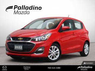 <p> the Chevy Spark offers the spunk and versatility to tackle any city street. This  2022 Chevrolet Spark is for sale today in Sudbury. 
			 
			Big things come in small packages</p>
<p> this 2022 Spark provides all of the big and bold style you need for your fast paced life. With amazing acceleration</p>
<p> this 2022 Spark is as fun as it is functional. The interior is surprisingly spacious and offers plenty of cargo room plus it comes loaded with some technology to make your drive even better. This  hatchback has 38</p>
<p>052 kms. Its  red in colour  . It has an automatic transmission and is powered by a  1.4L I4 16V MPFI DOHC engine. 
			 
			 Our Sparks trim level is LT. This amazing compact car comes with stylish aluminum wheels</p>
<p> a 7 inch colour touchscreen display featuring Android Auto and Apple CarPlay capability plus it also comes with Chevrolet MyLink and SiriusXM radio</p>
<p> a built in rear vision camera and bluetooth streaming audio. Additional features on this upgraded trim include cruise and audio controls on the steering wheel</p>
<p> air conditioning and it also comes with LED signature lighting and OnStar via Chevrolet Connected Access. This vehicle has been upgraded with the following features: Aluminum Wheels</p>
<p>  Streaming Audio. 
			 
			To apply right now for financing use this link : https://www.palladinomazda.ca/finance/
			
			 
			
			Palladino Mazda in Sudbury Ontario is your ultimate resource for new Mazda vehicles and used Mazda vehicles. We not only offer our clients a large selection of top quality</p>
<p> but we do so with uncompromising customer service and professionalism. We takes pride in representing one of Canadas premier automotive brands. Mazda models lead the way in terms of affordability</p>
<p> and fuel efficiency.The advertised price is for financing purchases only. All cash purchases will be subject to an additional surcharge of $2</p>
<p>501.00. This advertised price also does not include taxes and licensing fees.
			 Come by and check out our fleet of 80+ used cars and trucks and 100+ new cars and trucks for sale in Sudbury.  o~o </p>
<a href=http://www.palladinomazda.ca/used/Chevrolet-Spark-2022-id10698576.html>http://www.palladinomazda.ca/used/Chevrolet-Spark-2022-id10698576.html</a>