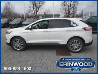 Luxury meets performance in the 2024 Ford Edge Titanium AWD.   This stunning model boasts a STAR WHITE METALLIC TRI-COAT exterior, paired with a sleek EBONY ACTIVEX STS W/MINI PERF interior. With a powerful automatic transmission, this vehicle offers a smooth and efficient driving experience.  The Ford Edge Titanium trim is packed with premium features, including advanced technology such as a SYNC infotainment system, a panoramic sunroof, and a premium sound system. The luxurious interior is complemented by a spacious cabin and comfortable seating for all passengers. With its dynamic design and top-notch performance, the Edge Titanium AWD is sure to turn heads on the road.  Experience the perfect blend of style and functionality with the 2024 Ford Edge Titanium AWD. Elevate your driving experience with its sophisticated design, cutting-edge technology, and impressive performance capabilities. Stand out from the crowd and enjoy every journey in this exceptional vehicle.