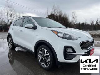 <b>Apple Carplay, Android Auto, Power Driver Seat, Heated Steering Wheel, Heated Seats, Rear Camera, Accident Free on Carfax Report, Fresh Oil Change, Certified, Low Mileage!<br> <br></b><br>   Compare at $27541 - Kia of Timmins is just $26482! <br> <br>   This 2020 Kia Sportage is an all round winner delivering on every aspect of being the best Crossover SUV. This  2020 Kia Sportage is fresh on our lot in Timmins. <br> <br>This 2020 Kia Sportage ranks as one of the best Crossover SUVs and with a good set of reasons. It has one of the best interiors in its class, a generous cargo space, excellent power and handling, and a modern, distinctive, ageless design. Comfortable, composed and highly capable on the road and for light off-roading, this Kia Sportage definitely deserves your consideration.This low mileage  SUV has just 40,770 kms and is a Certified Pre-Owned vehicle. Its  white in colour  . It has a 6 speed automatic transmission and is powered by a  181HP 2.4L 4 Cylinder Engine.  And its got a certified used vehicle warranty for added peace of mind. <br> <br> Our Sportages trim level is EX. With style, comfort and safety upgrades like a huge glass sunroof, bigger aluminum wheels, chrome accents, a heated leather steering wheel, wireless charging, lane keep assist and forward collision mitigation this EX Sportage takes things to a whole new level. You will also get Apple CarPlay, Android Auto, an 8 inch colour display, Bluetooth streaming audio, heated front seats, steering wheel audio controls and a proximity key with push button start. The exterior also comes with front fog lights, heated side mirrors and a chrome beltline trim to help cement that luxurious feel.  This vehicle has been upgraded with the following features: Air, Rear Air, Tilt, Cruise, Power Windows, Power Locks, Power Mirrors. <br> <br>To apply right now for financing use this link : <a href=https://www.kiaoftimmins.com/timmins-ontario-car-loan-application target=_blank>https://www.kiaoftimmins.com/timmins-ontario-car-loan-application</a><br><br> <br/>Kia Certified Pre-Owned vehicles are the most reliable pre-owned vehicles on the road. At Kia, were so sure of this, we stand behind our vehicles with a no hassle 30 day / 2,000 kmexchange privilege. We offer the following benefits: 135 point vehicle inspection, paintless dent removal coverage, key and keyless remote replacement coverage, mechanical breakdown protection (optional coverage), filter changes, $500 graduate bonus (if applicable), CarFax vehicle history report, SiriusXM satellite radio trial, fully backed by Kia Canada. For more information, please contact one of our professional staff at Kia of Timmins.<br> <br/><br> Buy this vehicle now for the lowest bi-weekly payment of <b>$196.30</b> with $0 down for 84 months @ 8.99% APR O.A.C. ( Plus applicable taxes -  Plus applicable fees   / Total Obligation of $35727  ).  See dealer for details. <br> <br>As a local, family owned and operated dealership we look to be your number one place to buy your new vehicle! Kia of Timmins has been serving a large community across northern Ontario since 2001 and focuses highly on customer satisfaction. Our #1 priority is to make you feel at home as soon as you step foot in our dealership. Family owned and operated, our business is in Timmins, Ontario the city with the heart of gold. Also positioned near many towns in which we service such as: South Porcupine, Porcupine, Gogama, Foleyet, Chapleau, Wawa, Hearst, Mattice, Kapuskasing, Moonbeam, Fauquier, Smooth Rock Falls, Moosonee, Moose Factory, Fort Albany, Kashechewan, Abitibi Canyon, Cochrane, Iroquois falls, Matheson, Ramore, Kenogami, Kirkland Lake, Englehart, Elk Lake, Earlton, New Liskeard, Temiskaming Shores and many more.We have a fresh selection of new & used vehicles for sale for you to choose from. If we dont have what you need, we can find it! All makes and models are within our reach including: Dodge, Chrysler, Jeep, Ram, Chevrolet, GMC, Ford, Honda, Toyota, Hyundai, Mitsubishi, Nissan, Lincoln, Mazda, Subaru, Volkswagen, Mini-vans, Trucks and SUVs.<br><br>We are located at 1285 Riverside Drive, Timmins, Ontario. Too far way? We deliver anywhere in Ontario and Quebec!<br><br>Come in for a visit, call 1-800-661-6907 to book a test drive or visit <a href=https://www.kiaoftimmins.com>www.kiaoftimmins.com</a> for complete details. All prices are plus HST and Licensing.<br><br>We look forward to helping you with all your automotive needs!<br> o~o