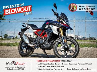 NEW DEALER DEMO 2022 BMW G 310 GS Motorbike for Sale in Saskatoon. Great Starter Bike!! IN HOUSE FINANCING ON MOTORCYCLES - GET PRE APPROVED ONLINE TODAY! This vehicle qualifies for Special Low % Financing - Platinum Autosport & North Point Auto Sales in Saskatoon. Call or Text Fernando 639-4711839 <br/>