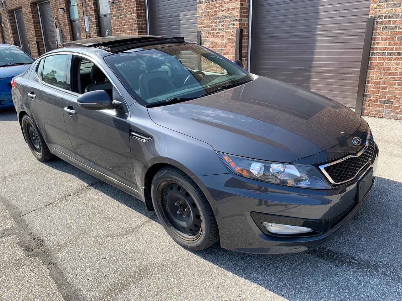 <p>2012 KIA OPTIMA SX (TURBO) - NO INSURANCE CLAIMS!<br><br>1 LOCAL SENIOR FEMALE OWNER! - NON SMOKER!<br><br>CLEAN CARFAX VEHICLE HISTORY REPORT!!</p><p>KIA DEALER MAINTAINED</p><p><br>2012 KIA OPTIMA SX MODEL*****TOP OF THE LINE MODEL!!*****GPS/NAVIGATION WITH BACK UP CAMERA, 4 CYLINDER (TURBO) - AUTO. TRANS. FULLY EQUIPPED - LOADED WITH OPTIONS, INCLUDING AUTOMATIC TRANSMISSION, FRONT WHEEL DRIVE, HEATED AND AIR COOLED POWER LEATHER SEATS W/MEMORY SETTINGS, POWER DUAL GLASS MOON ROOF, INFINITI PREMIUM SOUND SYSTEM, DUAL AIR CONDITIONING WITH CLIMATE CONTROL (FRONT & REAR), CRUISE CONTROL, FOG LIGHTS, PREMIUM SOUND SYSTEM, ALLOY WHEELS, PM, PS, PB, PDL - KEY LESS ENTRY AND PUSH BUTTON START, AND MORE! TO MUCH TO LIST!!<br><br><span style=text-decoration: underline;><em><strong>THE FOLLOWING FEATURES LISTED BELOW ARE ALL INCLUDED IN THE SELLING PRICE:</strong></em></span><br><br>***METICULOUS KIA DEALER SERVICE HISTORY WITH SUPPORTING DOCUMENTATION!<br><br>***VEHICLE HISTORY REPORT- CLEAN REPORT WITH NO INSURANCE CLAIMS!!<br><br>***ALL ORIGINAL MANUALS, BOOKS AND KEYS INCLUDED!<br><br>YOU CERTIFY, AND YOU SAVE $$$<br><br>AT THIS PRICE (NOT CERTIFIED), “This vehicle is being sold “as is,” unfit, not e-tested and is not represented as being in road worthy condition, mechanically sound or maintained at any guaranteed level of quality. The vehicle may not be fit for use as a means of transportation and may require substantial repairs at the purchaser’s expense. It may not be possible to register the vehicle to be driven in its current condition.”<br><br>HST, MTO LICENCE FEE & OMVIC FEE ($10.00) EXTRA.<br><br>NO OTHER (HIDDEN) FEES EVER!<br><br>PLEASE CALL 416-274-AUTO (2886) TO SCHEDULE AN APPOINTMENT AND TO ENSURE AVAILABILITY.<br><br>RICHSTONE FINE CARS INC.<br><br>855 ALNESS STREET, UNIT 17<br>TORONTO, ONTARIO<br>M3J 2X3<br><br>416-274-AUTO (2886)<br><br>WE ARE AN OMVIC CERTIFIED (REGISTERED) DEALER AND PROUD MEMBER OF THE UCDA.<br><br>SERVING TORONTO, GTA AND CANADA SINCE 2000!!<br><br>WE CAN ALSO ASSIST IN OUT OF PROVINCE PURCHASES, AS WELL.<br><br>VEHICLE OPTIONS:<br><br>GPS / NAVIGATION SYSTEM<br>POWER DUAL GLASS MOON ROOF WITH SUNSHADE<br>INFINITI PREMIUM SOUND SYSTEM WITH CD PLAYER<br>Power locks<br>Power mirrors<br>Heated Power mirrors<br>Power steering<br>Remote key less entry -Proximity key/push button start<br>Tilt & Telescopic wheel&nbsp;<br>Power windows<br>Rear window defroster<br>PWR. HEATED Bucket seats<br>Heated Power Seats<br>Leather seats<br>Memory seats with 2 Settings<br>Power seats<br>Airbag: driver, passenger & side<br>Alarm<br>Anti-lock brakes<br>Backup CAMERA & parking sensors<br>Fog lights<br>Traction control<br>Driver Air Bag<br>Passenger Air Bag;<br>Security System<br>Side Air Bag<br>Rear Window Defrost<br>Air Conditioning<br>Cruise Control<br>Child Seat Anchors<br>Stability Control<br>DUAL Climate Control<br>STEERING WHEEL AUDIO CONTROLS<br>Automatic Headlights<br>Rain Sensing Wipers<br>Tire Pressure Monitor<br>Fold Down Rear Seats<br>Variable Speed Intermittent Wipers<br>Remote Trunk Release<br>Power Driver Seat<br>Rear view Camera<br>Transmission w/Dual Shift Mode<br>Bluetooth Connection<br>Heated Front Seat(s)<br>Tinted Glass<br>Power Passenger Seat<br>Universal Garage Door Opener<br>Rear Parking Aid<br>Lumbar Support<br>Anti-Theft System<br>Push Button Start<br>Auto-Dimming Rear view Mirror<br><br>*****1 LOCAL SENIOR FEMALE OWNER&nbsp; WITH MINIMAL DRIVING!!*****</p>