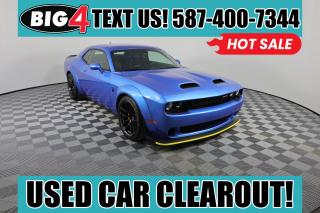 With titles like Worlds Fastest describing our 2019 Dodge Challenger SRT Hellcat Redeye Widebody Coupe shown off in B5 Blue! Powered by a SuperCharged 6.2 Litre HO HEMI SRT V8 that serves up 797hp paired to a race-prepped 8 Speed Automatic transmission to reward you with a fantastic 10-second quarter-mile time and a top speed of 199mph. High-performance suspension and the world-class stopping power of Brembo brakes prime this machine for driving perfection! Practically irresistible, the muscular contours of our Widebody Coupe stand out with ultra-wide wheels, custom hood, and menacing projector headlamps.

Slide into our SRT Hellcat Redeye and set your eyes on the 8.4 Inch UConnect 4C Nav system to see everything any street/strip racer can appreciate. Youll appreciate the stripped-down version of this brawler that has toppled records for any production car, ever. This modernized classic powerhouse will fill you with ecstasy the second you get behind the wheel and own the scene wherever you go!

Our Dodge has been carefully built with quality materials and safety features such as multi-stage airbags and stability control to keep you out of harms way. The ultimate combination of raw power, pure performance, and authentic attitude, our SRT Hellcat Redeye will indulge all of your senses, so reward yourself today! Save this Page and Call for Availability. We Know You Will Enjoy Your Test Drive Towards Ownership!