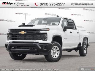 <b>IN STOCK </b><br>  <br> <br>  With stout build quality and astounding towing capability, there isnt a better choice than this Silverado 2500HD for all your work-site needs. <br> <br>This 2024 Silverado 2500HD is highly configurable work truck that can haul a colossal amount of weight thanks to its potent drivetrain. This truck also offers amazing interior features that nestle occupants in comfort and luxury, with a great selection of tech features. For heavy-duty activities and even long-haul trips, the Silverado 2500HD is all the truck youll ever need.<br> <br> This summit white Crew Cab 4X4 pickup   has an automatic transmission and is powered by a  401HP 6.6L 8 Cylinder Engine.<br> <br> Our Silverado 2500HDs trim level is Work Truck. With a name like Work Truck, you might not expect to see useful features like a heavy-duty locking rear differential, cruise control and easy-clean rubber floors. Additionally, this work truck also comes with a touchscreen display, Bluetooth streaming audio, Apple CarPlay and Android Auto, power door locks, a rear vision camera with hitch guidance, air conditioning and teen driver technology.<br><br> <br>To apply right now for financing use this link : <a href=https://creditonline.dealertrack.ca/Web/Default.aspx?Token=b35bf617-8dfe-4a3a-b6ae-b4e858efb71d&Lang=en target=_blank>https://creditonline.dealertrack.ca/Web/Default.aspx?Token=b35bf617-8dfe-4a3a-b6ae-b4e858efb71d&Lang=en</a><br><br> <br/>    5.49% financing for 84 months.  Incentives expire 2024-05-31.  See dealer for details. <br> <br><br> Come by and check out our fleet of 40+ used cars and trucks and 140+ new cars and trucks for sale in Ottawa.  o~o