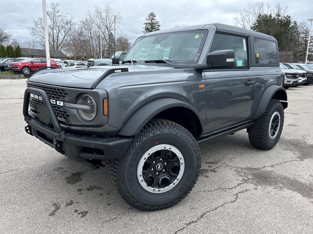 LED Lights,  Aluminum Wheels,  Sunroof,  Off-Road Suspension,  Apple CarPlay!           Many of our Demonstrators and Loaners are currently available for sale now that 2024 replacement vehicles have arrived. Ask for more details!    Why Buy From Winegard Ford?   * No Administration fees  * No Additional Charges for Factory Orders  * 100 Point Inspection on All Used Vehicles  * Full Tank of Fuel with Every New or Used Vehicle Purchase  * Licensed Ford Accessories Available  *  Window Tinting Available  * Custom Truck Lift and Leveling Packages Available         With cool retro-styling, innovative features and impressive off-road capability, this legendary 2024 Ford Bronco has very little to prove.      With a nostalgia-inducing design along with remarkable on-road driving manners with supreme off-road capability, this 2024 Ford Bronco is indeed a jack of all trades and masters every one of them. Durable build materials and functional engineering coupled with modern day infotainment and driver assistive features ensure that this iconic vehicle takes on whatever you can throw at it. Want an SUV that can genuinely do it all and look good while at it? Look no further than this 2024 Ford Bronco!      This carbonized grey metallic SUV  has an automatic transmission and is powered by a  2.7L V6 24V PDI DOHC Twin Turbo engine.      Our Broncos trim level is Badlands. Go the distance over any terrain in this Bronco Badlands, with even more undercarriage protection, robust Bilstein shock absorbers, front active anti-roll bars, front and rear tow hooks, and an assortment of upfitter switches. The seats are lined with marine-grade vinyl, with rubber floor covering, for easy rinsing after your intense off-road sessions. Other features include a manual targa composite 1st row sunroof, a manual convertible hard top with fixed rollover protection, a flip-up rear window, LED headlights with automatic high beams, and proximity keyless entry with push button start. Connectivity is handled by an 8-inch LCD screen powered by SYNC 4 with wireless Apple CarPlay and Android Auto, with SiriusXM satellite radio. Additional features include towing equipment including trailer sway control, pre-collision assist with pedestrian detection, forward collision mitigation, a rearview camera, and even more. This vehicle has been upgraded with the following features: Led Lights,  Aluminum Wheels,  Sunroof,  Off-road Suspension,  Apple Carplay,  Android Auto,  Forward Collision Alert.       View the original window sticker for this vehicle with this url http://www.windowsticker.forddirect.com/windowsticker.pdf?vin=1FMDE9AP0RLA32912.     To apply right now for financing use this link : http://www.winegardford.com/financing/application.htm            0% financing for 60 months. 2.99% financing for 84 months.    Buy this vehicle now for the lowest bi-weekly payment of $570.22 with $0 down for 84 months @ 2.99% APR O.A.C. ( taxes included, $13 documentation fee   / Total cost of borrowing $10189   ).  Incentives expire 2025-01-23.  See dealer for details.       o~o