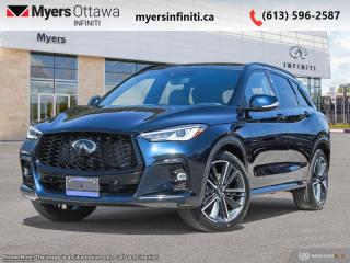 <b>Sunroof,  Navigation,  Premium Audio,  360 Camera,  Cooled Seats!</b><br> <br> <br> <br>  With luxury reimagined and style reinvented, this 2024 Infiniti QX50 is refined for those who demand more. <br> <br>With stylish exterior looks and an upscale interior, this Infiniti QX50 rubs shoulders with the best luxury crossovers in the segment. Focusing on engaging on-road dynamics with dazzling styling, the QX50 is a fantastic option for those in pursuit of cutting-edge refinement. The interior exudes unpretentious luxury, with a suite of smart tech that ensures youre always connected and safe when on the road.<br> <br> This hermosa blue SUV  has an automatic transmission and is powered by a  268HP 2.0L 4 Cylinder Engine.<br> <br> Our QX50s trim level is SPORT. This QX50 SPORT steps things up with a dual-panel sunroof, inbuilt navigation, a 12-speaker Bose audio system, and a 360-camera system. Other standard features include semi-aniline leather-trimmed ventilated and heated front seats with lumbar support, a heated steering wheel, adaptive cruise control, a wireless charging pad, a power liftgate for rear cargo access, and leatherette seating surfaces. Infotainment duties are handled by dual 8-inch and 7-inch touchscreens, with Apple CarPlay, Android Auto and SiriusXM. Safety features include blind spot detection, lane departure warning with lane keeping assist, front and rear collision mitigation, and rear parking sensors. This vehicle has been upgraded with the following features: Sunroof,  Navigation,  Premium Audio,  360 Camera,  Cooled Seats,  Heated Steering Wheel,  Power Liftgate. <br><br> <br>To apply right now for financing use this link : <a href=https://www.myersinfiniti.ca/finance/ target=_blank>https://www.myersinfiniti.ca/finance/</a><br><br> <br/>    0% financing for 24 months. 5.49% financing for 84 months. <br> Buy this vehicle now for the lowest bi-weekly payment of <b>$474.46</b> with $0 down for 84 months @ 5.49% APR O.A.C. ( taxes included, $821  and licensing fees    ).  Incentives expire 2024-04-30.  See dealer for details. <br> <br><br> Come by and check out our fleet of 30+ used cars and trucks and 100+ new cars and trucks for sale in Ottawa.  o~o