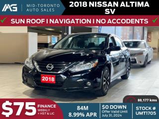 Used 2018 Nissan Altima SV 2.5 - Power Sun Roof - Navigation - No Accidents - Blind Spot - Heated Seats for sale in North York, ON