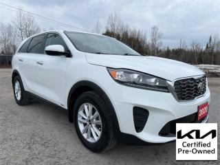 <b>Apple Carplay, Android Auto, Heated Seats, Power Driver Seat, Heated Steering Wheel, Accident Free on Carfax Report, Local Trade not a Rental, Non-Smoker, Like New, Very Low Mileage!<br> <br></b><br>   Compare at $29902 - Kia of Timmins is just $28752! <br> <br>   With such a smooth ride, linear power delivery and a responsive handling behavior, this Kia Sorento is worthy of being your next family SUV. This  2020 Kia Sorento is fresh on our lot in Timmins. <br> <br>This 2020 Kia Sorento is a classy, comfortable, and capable SUV built to be the perfect family hauler. It boasts one of the best designed and built interiors within its class, and an elegant exterior design that is sure to capture attention. It delivers responsive handling, while also being very restrained and supple regardless of the road condition. This Kia Sorento does just about everything with grace, confidence and style.This low mileage  SUV has just 17,392 kms and is a Certified Pre-Owned vehicle. Its  white in colour  . It has an automatic transmission and is powered by a  185HP 2.4L 4 Cylinder Engine.  And its got a certified used vehicle warranty for added peace of mind. <br> <br> Our Sorentos trim level is LX+. This upgraded LX+ gives you heated front seats with a power driver seat and heated steering wheel, side mirror turn signals, dual zone automatic climate control, and blind spot monitoring with rear cross traffic alert. Other amazing features include wireless charging, leather steering wheel and shifter, Apple CarPlay, Android Auto, 7 inch touchscreen, Bluetooth, remote keyless entry, and obstacle detection. Additional features include stylish aluminum wheels, automatic headlamps, heated side mirrors, a rear spoiler, height adjustable seat, USB and aux inputs, plus a rear view camera. This vehicle has been upgraded with the following features: Air, Rear Air, Tilt, Cruise, Power Windows, Power Locks, Power Mirrors. <br> <br>To apply right now for financing use this link : <a href=https://www.kiaoftimmins.com/timmins-ontario-car-loan-application target=_blank>https://www.kiaoftimmins.com/timmins-ontario-car-loan-application</a><br><br> <br/>Kia Certified Pre-Owned vehicles are the most reliable pre-owned vehicles on the road. At Kia, were so sure of this, we stand behind our vehicles with a no hassle 30 day / 2,000 kmexchange privilege. We offer the following benefits: 135 point vehicle inspection, paintless dent removal coverage, key and keyless remote replacement coverage, mechanical breakdown protection (optional coverage), filter changes, $500 graduate bonus (if applicable), CarFax vehicle history report, SiriusXM satellite radio trial, fully backed by Kia Canada. For more information, please contact one of our professional staff at Kia of Timmins.<br> <br/><br> Buy this vehicle now for the lowest bi-weekly payment of <b>$213.13</b> with $0 down for 84 months @ 8.99% APR O.A.C. ( Plus applicable taxes -  Plus applicable fees   / Total Obligation of $38790  ).  See dealer for details. <br> <br>As a local, family owned and operated dealership we look to be your number one place to buy your new vehicle! Kia of Timmins has been serving a large community across northern Ontario since 2001 and focuses highly on customer satisfaction. Our #1 priority is to make you feel at home as soon as you step foot in our dealership. Family owned and operated, our business is in Timmins, Ontario the city with the heart of gold. Also positioned near many towns in which we service such as: South Porcupine, Porcupine, Gogama, Foleyet, Chapleau, Wawa, Hearst, Mattice, Kapuskasing, Moonbeam, Fauquier, Smooth Rock Falls, Moosonee, Moose Factory, Fort Albany, Kashechewan, Abitibi Canyon, Cochrane, Iroquois falls, Matheson, Ramore, Kenogami, Kirkland Lake, Englehart, Elk Lake, Earlton, New Liskeard, Temiskaming Shores and many more.We have a fresh selection of new & used vehicles for sale for you to choose from. If we dont have what you need, we can find it! All makes and models are within our reach including: Dodge, Chrysler, Jeep, Ram, Chevrolet, GMC, Ford, Honda, Toyota, Hyundai, Mitsubishi, Nissan, Lincoln, Mazda, Subaru, Volkswagen, Mini-vans, Trucks and SUVs.<br><br>We are located at 1285 Riverside Drive, Timmins, Ontario. Too far way? We deliver anywhere in Ontario and Quebec!<br><br>Come in for a visit, call 1-800-661-6907 to book a test drive or visit <a href=https://www.kiaoftimmins.com>www.kiaoftimmins.com</a> for complete details. All prices are plus HST and Licensing.<br><br>We look forward to helping you with all your automotive needs!<br> o~o