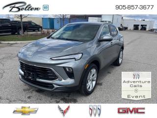 <b>Heated Seats,  Heated Steering Wheel,  Remote Start,  Lane Keep Assist,  Lane Departure Warning!</b><br> <br> <br> <br>  Show up in this Encore GX and you show up exuding poise and style. <br> <br>This intelligently engineered Encore GX is ready to hit the road with versatile seating and cargo, stunning style, and an adventurous spirit. This SUV can fit your life, fit into your life, and help you find where you fit in all in one drive. With efficient power delivery and an engaging infotainment system, even the longest trips are made fun. For the evolution of the luxury family SUV, look no further than this Buick Encore GX.
<br> <br> This moonstone grey metallic  SUV  has an automatic transmission and is powered by a  155HP 1.3L 3 Cylinder Engine.<br> <br> Our Encore GXs trim level is Preferred AWD. This Encore GX in the Preferred trim rewards you with great standard features such as heated front seats, a heated steering wheel, remote engine start, and an 11-inch touchscreen with wireless Apple CarPlay and Android Auto. Safety features include lane change alert with side blind zone alert, lane keep assist with lane departure warning, forward collision alert, and front pedestrian braking. This vehicle has been upgraded with the following features: Heated Seats,  Heated Steering Wheel,  Remote Start,  Lane Keep Assist,  Lane Departure Warning,  Apple Carplay,  Android Auto. <br><br> <br>To apply right now for financing use this link : <a href=http://www.boltongm.ca/?https://CreditOnline.dealertrack.ca/Web/Default.aspx?Token=44d8010f-7908-4762-ad47-0d0b7de44fa8&Lang=en target=_blank>http://www.boltongm.ca/?https://CreditOnline.dealertrack.ca/Web/Default.aspx?Token=44d8010f-7908-4762-ad47-0d0b7de44fa8&Lang=en</a><br><br> <br/> See dealer for details. <br> <br>At Bolton Motor Products, we offer new Chevrolet, Cadillac, Buick, GMC cars and trucks in Bolton, along with used cars, trucks and SUVs by top manufacturers. Our sales staff will help you find that new or used car you have been searching for in the Bolton, Brampton, Nobleton, Kleinburg, Vaughan, & Maple area. o~o