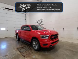 <b>Heated Seats,  Remote Start,  Heated Steering Wheel,  Aluminum Wheels,  Proximity Key!</b><br> <br>  Hot Deal! Weve marked this unit down $1990 from its regular price of $46985.   Discover the inner beauty and rugged exterior of this stylish Ram 1500. This  2019 Ram 1500 is fresh on our lot in Indian Head. <br> <br>The Ram 1500 delivers power and performance everywhere you need it, with a tech-forward cabin that is all about comfort and convenience. Loaded with best-in-class features, its easy to see why the Ram 1500 is so popular. With the most towing and hauling capability in a Ram 1500, as well as improved efficiency and exceptional capability, this truck has the grit to take on any task. This  Crew Cab 4X4 pickup  has 63,251 kms. Its  red in colour  . It has a 8 speed automatic transmission and is powered by a  395HP 5.7L 8 Cylinder Engine.  It may have some remaining factory warranty, please check with dealer for details. <br> <br> Our 1500s trim level is Sport. This Ram 1500 Sport comes very well equipped with performance styling, unique aluminum wheels, a heated leather steering wheel, heated front seats, Uconnect with a larger touchscreen, wireless streaming audio, USB input jacks, and a useful rear view camera. This sleek pickup truck also comes with body-colored bumpers with rear step, a power rear window and power heated side mirrors, proximity keyless entry, cruise control, LED Lights, an HD suspension, towing equipment, a Parkview rear camera, front fog lights and so much more. This vehicle has been upgraded with the following features: Heated Seats,  Remote Start,  Heated Steering Wheel,  Aluminum Wheels,  Proximity Key,  Led Lights,  Touchscreen. <br> To view the original window sticker for this vehicle view this <a href=http://www.chrysler.com/hostd/windowsticker/getWindowStickerPdf.do?vin=1C6SRFLT3KN564410 target=_blank>http://www.chrysler.com/hostd/windowsticker/getWindowStickerPdf.do?vin=1C6SRFLT3KN564410</a>. <br/><br> <br>To apply right now for financing use this link : <a href=https://www.indianheadchrysler.com/finance/ target=_blank>https://www.indianheadchrysler.com/finance/</a><br><br> <br/><br>At Indian Head Chrysler Dodge Jeep Ram Ltd., we treat our customers like family. That is why we have some of the highest reviews in Saskatchewan for a car dealership!  Every used vehicle we sell comes with a limited lifetime warranty on covered components, as long as you keep up to date on all of your recommended maintenance. We even offer exclusive financing rates right at our dealership so you dont have to deal with the banks.
You can find us at 501 Johnston Ave in Indian Head, Saskatchewan-- visible from the TransCanada Highway and only 35 minutes east of Regina. Distance doesnt have to be an issue, ask us about our delivery options!

Call: 306.695.2254<br> Come by and check out our fleet of 40+ used cars and trucks and 80+ new cars and trucks for sale in Indian Head.  o~o