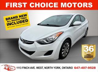 Welcome to First Choice Motors, the largest car dealership in Toronto of pre-owned cars, SUVs, and vans priced between $5000-$15,000. With an impressive inventory of over 300 vehicles in stock, we are dedicated to providing our customers with a vast selection of affordable and reliable options. <br><br>Were thrilled to offer a used 2012 Hyundai Elantra GL, white color with 175,000km (STK#7176) This vehicle was $8990 NOW ON SALE FOR $7990. It is equipped with the following features:<br>- Automatic Transmission<br>- Heated seats<br>- Bluetooth<br>- Power windows<br>- Power locks<br>- Power mirrors<br>- Air Conditioning<br><br>At First Choice Motors, we believe in providing quality vehicles that our customers can depend on. All our vehicles come with a 36-day FULL COVERAGE warranty. We also offer additional warranty options up to 5 years for our customers who want extra peace of mind.<br><br>Furthermore, all our vehicles are sold fully certified with brand new brakes rotors and pads, a fresh oil change, and brand new set of all-season tires installed & balanced. You can be confident that this car is in excellent condition and ready to hit the road.<br><br>At First Choice Motors, we believe that everyone deserves a chance to own a reliable and affordable vehicle. Thats why we offer financing options with low interest rates starting at 7.9% O.A.C. Were proud to approve all customers, including those with bad credit, no credit, students, and even 9 socials. Our finance team is dedicated to finding the best financing option for you and making the car buying process as smooth and stress-free as possible.<br><br>Our dealership is open 7 days a week to provide you with the best customer service possible. We carry the largest selection of used vehicles for sale under $9990 in all of Ontario. We stock over 300 cars, mostly Hyundai, Chevrolet, Mazda, Honda, Volkswagen, Toyota, Ford, Dodge, Kia, Mitsubishi, Acura, Lexus, and more. With our ongoing sale, you can find your dream car at a price you can afford. Come visit us today and experience why we are the best choice for your next used car purchase!<br><br>All prices exclude a $10 OMVIC fee, license plates & registration  and ONTARIO HST (13%)