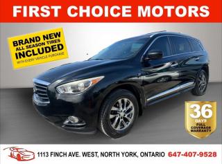 Welcome to First Choice Motors, the largest car dealership in Toronto of pre-owned cars, SUVs, and vans priced between $5000-$15,000. With an impressive inventory of over 300 vehicles in stock, we are dedicated to providing our customers with a vast selection of affordable and reliable options. <br><br>Were thrilled to offer a used 2014 Infiniti QX60, black color with 178,000km (STK#7194) This vehicle was $15990 NOW ON SALE FOR $13990. It is equipped with the following features:<br>- Automatic Transmission<br>- Leather Seats<br>- Sunroof<br>- Heated seats<br>- All wheel drive<br>- 3rd row seating<br>- Bluetooth<br>- Reverse camera<br>- Alloy wheels<br>- Power windows<br>- Power locks<br>- Power mirrors<br>- Air Conditioning<br><br>At First Choice Motors, we believe in providing quality vehicles that our customers can depend on. All our vehicles come with a 36-day FULL COVERAGE warranty. We also offer additional warranty options up to 5 years for our customers who want extra peace of mind.<br><br>Furthermore, all our vehicles are sold fully certified with brand new brakes rotors and pads, a fresh oil change, and brand new set of all-season tires installed & balanced. You can be confident that this car is in excellent condition and ready to hit the road.<br><br>At First Choice Motors, we believe that everyone deserves a chance to own a reliable and affordable vehicle. Thats why we offer financing options with low interest rates starting at 7.9% O.A.C. Were proud to approve all customers, including those with bad credit, no credit, students, and even 9 socials. Our finance team is dedicated to finding the best financing option for you and making the car buying process as smooth and stress-free as possible.<br><br>Our dealership is open 7 days a week to provide you with the best customer service possible. We carry the largest selection of used vehicles for sale under $9990 in all of Ontario. We stock over 300 cars, mostly Hyundai, Chevrolet, Mazda, Honda, Volkswagen, Toyota, Ford, Dodge, Kia, Mitsubishi, Acura, Lexus, and more. With our ongoing sale, you can find your dream car at a price you can afford. Come visit us today and experience why we are the best choice for your next used car purchase!<br><br>All prices exclude a $10 OMVIC fee, license plates & registration  and ONTARIO HST (13%)