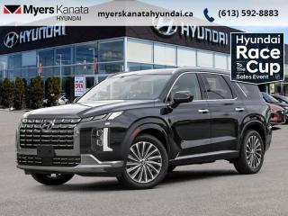 <b>Heads Up Display,  Cooled Seats,  Sunroof,  Leather Seats,  Premium Audio!</b><br> <br> <br> <br>  Filling a huge gap in the Hyundai line-up is only one reason Hyundai brought you this 3 row SUV Palisade. <br> <br>Big enough for your busy and active family, this Hyundai Palisade returns for 2024, and is good as ever. With a features list that would fit in with the luxury SUV segment attached to a family friendly interior, this Palisade was made to take the SUV segment by storm. For the next classic SUV people are sure to talk about for years, look no further than this Hyundai Palisade. <br> <br> This moonlt cloud SUV  has an automatic transmission and is powered by a  291HP 3.8L V6 Cylinder Engine.<br> <br> Our Palisades trim level is Ultimate Calligraphy 7-Passenger. With luxury features like a heads up display, a two row sunroof, and heated and cooled Nappa leather seats, this Palisade Ultimate Calligraphy proves family friendly does not have to be boring for adults. This trim also adds navigation, a 12 speaker Harman Kardon premium audio system, a power liftgate, remote start, and a 360 degree parking camera. This amazing SUV keeps you connected on the go with touchscreen infotainment including wireless Android Auto, Apple CarPlay, wi-fi, and a Bluetooth hands free phone system. A heated steering wheel, memory settings, proximity keyless entry, and automatic high beams provide amazing luxury and convenience. This family friendly SUV helps keep you and your passengers safe with lane keep assist, forward collision avoidance, distance pacing cruise with stop and go, parking distance warning, blind spot assistance, and driver attention monitoring. This vehicle has been upgraded with the following features: Heads Up Display,  Cooled Seats,  Sunroof,  Leather Seats,  Premium Audio,  Power Liftgate,  Remote Start. <br><br> <br>To apply right now for financing use this link : <a href=https://www.myerskanatahyundai.com/finance/ target=_blank>https://www.myerskanatahyundai.com/finance/</a><br><br> <br/>    6.99% financing for 96 months. <br> Buy this vehicle now for the lowest weekly payment of <b>$207.45</b> with $0 down for 96 months @ 6.99% APR O.A.C. ( Plus applicable taxes -  $2596 and licensing fees    ).  Incentives expire 2024-04-30.  See dealer for details. <br> <br>This vehicle is located at Myers Kanata Hyundai 400-2500 Palladium Dr Kanata, Ontario. <br><br> Come by and check out our fleet of 30+ used cars and trucks and 50+ new cars and trucks for sale in Kanata.  o~o