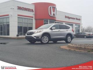 Awards:* ALG Canada Residual Value Awards Recent Arrival! Silver 2016 Honda CR-V EX-L AWD CVT 2.4L 4-Cylinder DOHC 16V i-VTEC Bridgewater Honda, Located in Bridgewater Nova Scotia.CR-V EX-L, CVT, AWD, Silver, 17 Aluminum Alloy Wheels, 4-Wheel Disc Brakes, ABS brakes, Air Conditioning, Automatic temperature control, Backup Camera, Brake assist, Bumpers: body-colour, CD player, Compass, Cruise Control, Delay-off headlights, Driver door bin, Driver vanity mirror, Dual front impact airbags, Dual front side impact airbags, Electronic Stability Control, Four wheel independent suspension, Front anti-roll bar, Front Bucket Seats, Front dual zone A/C, Front fog lights, Front reading lights, Heated door mirrors, Heated Front Bucket Seats, Heated front seats, Illuminated entry, Low tire pressure warning, Occupant sensing airbag, Outside temperature display, Overhead airbag, Overhead console, Panic alarm, Passenger door bin, Passenger vanity mirror, Perforated Leather-Trimmed Seating Surfaces, Power door mirrors, Power driver seat, Power moonroof, Power steering, Power windows, Radio: Display Audio AM/FM/CD w/SiriusXM, Rear anti-roll bar, Rear window defroster, Rear window wiper, Remote keyless entry, Security system, Speed-sensing steering, Speed-Sensitive Wipers, Split folding rear seat, Steering wheel mounted audio controls, Tachometer, Telescoping steering wheel, Tilt steering wheel, Traction control, Trip computer, Variably intermittent wipers.Reviews:* Owners tend to comment positively on ride quality, overall comfort, versatility, flexibility, roominess, and good fuel efficiency. The CR-V, when equipped with proper winter tires, is a confident and sure-footed performer in winter months, and several upscale design touches throughout the handy and accommodating cabin were also highly rated. Source: autoTRADER.ca