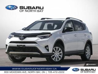 <b>Navigation,  Sunroof,  Leather Seats,  Power Tailgate,  Heated Steering Wheel!</b><br> <br>    The 2018 Toyota RAV4 is once again setting the benchmark for SUVs worldwide. This  2018 Toyota RAV4 is for sale today in North Bay. <br> <br>A well rounded interior package and a proven formula for off road and on road capabilities, the 2018 Toyota RAV4 is setting benchmarks in the compact SUV segment. Numerous optional extras have been made as standard and the safety features are some of the most advanced to date. This 2018 Toyota RAV4 is simply a well built quality SUV that religiously follows Toyotas reliability reputation.This  SUV has 101,195 kms. Its  white in colour  . It has a 6 speed automatic transmission and is powered by a  176HP 2.5L 4 Cylinder Engine.  <br> <br> Our RAV4s trim level is AWD SE. The AWD SE 2018 RAV4 adds a little luxury to the already impressive option list of the RAV4. Options include upgraded stylish aluminum wheels, SofTex leather seat trim front and rear, a HomeLink garage door transmitter, a larger 7 inch display with integrated navigation, LED brake lights, a blind spot sensor, and forward and rear collision warning. This vehicle has been upgraded with the following features: Navigation,  Sunroof,  Leather Seats,  Power Tailgate,  Heated Steering Wheel,  Heated Seats,  Bluetooth. <br> <br>To apply right now for financing use this link : <a href=https://www.subaruofnorthbay.ca/tools/autoverify/finance.htm target=_blank>https://www.subaruofnorthbay.ca/tools/autoverify/finance.htm</a><br><br> <br/><br> Buy this vehicle now for the lowest bi-weekly payment of <b>$168.32</b> with $0 down for 84 months @ 5.99% APR O.A.C. ( Plus applicable taxes -  Plus applicable fees   ).  See dealer for details. <br> <br>Subaru of North Bay has been proudly serving customers in North Bay, Sturgeon Falls, New Liskeard, Cobalt, Haileybury, Kirkland Lake and surrounding areas since 1987. Whether you choose to visit in person or shop online, youll find a huge selection of new 2022-2023 Subaru models as well as certified used vehicles of all makes and models. </br>The advertised price is for financing purchases only. All cash purchases will be subject to an additional surcharge of $2,501.00. This advertised price also does not include taxes and licensing fees.<br> Come by and check out our fleet of 20+ used cars and trucks and 20+ new cars and trucks for sale in North Bay.  o~o