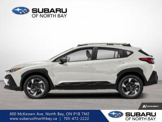 <b>Sunroof,  Navigation,  Premium Audio,  Leather Seats,  Heated Steering Wheel!</b><br> <br>   With ample ground clearance, copious amounts of cargo space and all-terrain capability, this 2024 Subaru Crosstrek is a great companion for the most adventurous drives. <br> <br>This 2024 Subaru Crosstrek is an outlier in the crossover market, with the sole intention of being the most versatile offering in this segment. The exterior design features sharp body lines to create a bold visual statement, with interior space increased for more comfort and convenience features. The cabin is put together with premium quality materials to create an insulated space that delivers a calm and relaxing ride for driver and passengers. Engineered on an ultra-strong platform with a whole suite of active safety technology, the 2024 Subaru Crosstrek offers superior levels of protection and confidence overall.<br> <br> This crystal white pearl SUV  has a cvt transmission and is powered by a  182HP 2.5L 4 Cylinder Engine.<br> <br> Our Crosstreks trim level is Limited. This range-topping Crosstrek Limited rewards you with a glass sunroof, inbuilt navigation, a 10-speaker harman/kardon audio system and leather upholstery. Other standard features include power-adjustable heated front seats, a heated steering wheel, Subaru STARLINK connected services, rear/side vehicle detection, proximity keyless entry and front fog lights, along with great standard features such as switchable drive modes and full-time all-wheel-drive, LED lights with automatic high beams, power-heated side mirrors, roof rack rails, and aluminum alloy wheels. Interior features include dual-zone climate control, simulated carbon trim, power rear windows, front and rear cupholders, and an upgraded 11.6-inch infotainment screen with Android Auto, Apple CarPlay, and SiriusXM streaming radio. Safety features include EyeSight with pre-collision braking, lane keeping assist and lane departure warning, forward collision mitigation, and a rearview camera. This vehicle has been upgraded with the following features: Sunroof,  Navigation,  Premium Audio,  Leather Seats,  Heated Steering Wheel,  Blind Spot Detection,  Proximity Key. <br><br> <br>To apply right now for financing use this link : <a href=https://www.subaruofnorthbay.ca/tools/autoverify/finance.htm target=_blank>https://www.subaruofnorthbay.ca/tools/autoverify/finance.htm</a><br><br> <br/>    6.49% financing for 60 months. <br> Buy this vehicle now for the lowest bi-weekly payment of <b>$360.70</b> with $0 down for 60 months @ 6.49% APR O.A.C. ( Plus applicable taxes -  Plus applicable fees   ).  Incentives expire 2024-04-30.  See dealer for details. <br> <br>Subaru of North Bay has been proudly serving customers in North Bay, Sturgeon Falls, New Liskeard, Cobalt, Haileybury, Kirkland Lake and surrounding areas since 1987. Whether you choose to visit in person or shop online, youll find a huge selection of new 2022-2023 Subaru models as well as certified used vehicles of all makes and models. </br>Our extensive lineup of new vehicles includes the Ascent, BRZ, Crosstrek, Forester, Impreza, Legacy, Outback, WRX and WRX STI. If youre already a Subaru owner, our Subaru Certified Technicians can provide the Genuine Subaru parts, accessories and quality service your vehicle deserves. </br>We invite you to book a test drive or service online, give our dealership a call at 705-472-2222, or just stop in for a visit. We look forward to meeting with you and providing you a stellar experience. </br><br> Come by and check out our fleet of 20+ used cars and trucks and 40+ new cars and trucks for sale in North Bay.  o~o