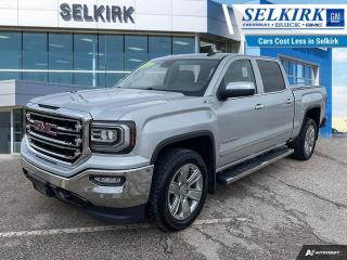<b>Leather Seats,  Heated Seats,  Climate Control,  Remote Engine Start,  Rear View Camera!</b><br> <br>    The Sierras cabin is engineered to provide you and your passengers with a quiet, and most comfortable experience possible. This  2017 GMC Sierra 1500 is fresh on our lot in Selkirk. <br> <br>This 2017 GMC Sierras expertly crafted body and premium materials form a striking appearance inside and out. Thanks to its stunning GMC Signature LED lighting that further enhance its bold and advanced design, this Sierra offers a Professional Grade truck thats built for anything you put in front of it. One look inside this handsome truck and youll find premium materials such as a soft-touch instrument panel, superior comfort in its seats, and advanced safety features making the Sierra, an all around complete package. This  Crew Cab 4X4 pickup  has 131,157 kms. Its  quicksilver metallic in colour  . It has an automatic transmission and is powered by a  355HP 5.3L 8 Cylinder Engine.  It may have some remaining factory warranty, please check with dealer for details. <br> <br> Our Sierra 1500s trim level is SLT. Feature rich and luxurious, this Sierra 1500 SLT comes with many extra features over the lower SLE model. Additional features include stylish aluminum wheels, leather seats which are powered and heated in front, 8 inch colour touchscreen with Intellilink, bluetooth streaming audio, OnStar 4G LTE, power adjustable pedals, dual zone climate control, a rear vision camera, EZ lift and lower tailgate, remote engine start plus much more!  This vehicle has been upgraded with the following features: Leather Seats,  Heated Seats,  Climate Control,  Remote Engine Start,  Rear View Camera,  Bluetooth,  Touch Screen. <br> <br>To apply right now for financing use this link : <a href=https://www.selkirkchevrolet.com/pre-qualify-for-financing/ target=_blank>https://www.selkirkchevrolet.com/pre-qualify-for-financing/</a><br><br> <br/><br>Selkirk Chevrolet Buick GMC Ltd carries an impressive selection of new and pre-owned cars, crossovers and SUVs. No matter what vehicle you might have in mind, weve got the perfect fit for you. If youre looking to lease your next vehicle or finance it, we have competitive specials for you. We also have an extensive collection of quality pre-owned and certified vehicles at affordable prices. Winnipeg GMC, Chevrolet and Buick shoppers can visit us in Selkirk for all their automotive needs today! We are located at 1010 MANITOBA AVE SELKIRK, MB R1A 3T7 or via phone at 204-482-1010.<br> Come by and check out our fleet of 80+ used cars and trucks and 210+ new cars and trucks for sale in Selkirk.  o~o