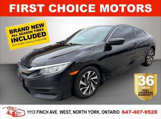 Welcome to First Choice Motors, the largest car dealership in Toronto of pre-owned cars, SUVs, and vans priced between $5000-$15,000. With an impressive inventory of over 300 vehicles in stock, we are dedicated to providing our customers with a vast selection of affordable and reliable options. <br><br>Were thrilled to offer a used 2016 Honda Civic LX, black color with 250,000km (STK#7200) This vehicle was $12990 NOW ON SALE FOR $10990. It is equipped with the following features:<br>- Automatic Transmission<br>- Heated seats<br>- Bluetooth<br>- Reverse camera<br>- Alloy wheels<br>- Power windows<br>- Power locks<br>- Power mirrors<br>- Air Conditioning<br><br>At First Choice Motors, we believe in providing quality vehicles that our customers can depend on. All our vehicles come with a 36-day FULL COVERAGE warranty. We also offer additional warranty options up to 5 years for our customers who want extra peace of mind.<br><br>Furthermore, all our vehicles are sold fully certified with brand new brakes rotors and pads, a fresh oil change, and brand new set of all-season tires installed & balanced. You can be confident that this car is in excellent condition and ready to hit the road.<br><br>At First Choice Motors, we believe that everyone deserves a chance to own a reliable and affordable vehicle. Thats why we offer financing options with low interest rates starting at 7.9% O.A.C. Were proud to approve all customers, including those with bad credit, no credit, students, and even 9 socials. Our finance team is dedicated to finding the best financing option for you and making the car buying process as smooth and stress-free as possible.<br><br>Our dealership is open 7 days a week to provide you with the best customer service possible. We carry the largest selection of used vehicles for sale under $9990 in all of Ontario. We stock over 300 cars, mostly Hyundai, Chevrolet, Mazda, Honda, Volkswagen, Toyota, Ford, Dodge, Kia, Mitsubishi, Acura, Lexus, and more. With our ongoing sale, you can find your dream car at a price you can afford. Come visit us today and experience why we are the best choice for your next used car purchase!<br><br>All prices exclude a $10 OMVIC fee, license plates & registration  and ONTARIO HST (13%)