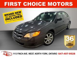 Welcome to First Choice Motors, the largest car dealership in Toronto of pre-owned cars, SUVs, and vans priced between $5000-$15,000. With an impressive inventory of over 300 vehicles in stock, we are dedicated to providing our customers with a vast selection of affordable and reliable options. <br><br>Were thrilled to offer a used 2008 Subaru Legacy, grey color with 173,000km (STK#7202) This vehicle was $6990 NOW ON SALE FOR $5990. It is equipped with the following features:<br>- Automatic Transmission<br>- All wheel drive<br>- Alloy wheels<br>- Power windows<br>- Power locks<br>- Power mirrors<br>- Air Conditioning<br><br>At First Choice Motors, we believe in providing quality vehicles that our customers can depend on. All our vehicles come with a 36-day FULL COVERAGE warranty. We also offer additional warranty options up to 5 years for our customers who want extra peace of mind.<br><br>Furthermore, all our vehicles are sold fully certified with brand new brakes rotors and pads, a fresh oil change, and brand new set of all-season tires installed & balanced. You can be confident that this car is in excellent condition and ready to hit the road.<br><br>At First Choice Motors, we believe that everyone deserves a chance to own a reliable and affordable vehicle. Thats why we offer financing options with low interest rates starting at 7.9% O.A.C. Were proud to approve all customers, including those with bad credit, no credit, students, and even 9 socials. Our finance team is dedicated to finding the best financing option for you and making the car buying process as smooth and stress-free as possible.<br><br>Our dealership is open 7 days a week to provide you with the best customer service possible. We carry the largest selection of used vehicles for sale under $9990 in all of Ontario. We stock over 300 cars, mostly Hyundai, Chevrolet, Mazda, Honda, Volkswagen, Toyota, Ford, Dodge, Kia, Mitsubishi, Acura, Lexus, and more. With our ongoing sale, you can find your dream car at a price you can afford. Come visit us today and experience why we are the best choice for your next used car purchase!<br><br>All prices exclude a $10 OMVIC fee, license plates & registration  and ONTARIO HST (13%)