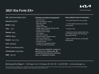 Used 2021 Kia Forte EX+ New Tires | Sunroof | Heated Seats for sale in Winnipeg, MB