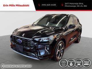 2.5L iVCT, eCVT, AWD. ST Line Loaded<br><br>Recent Arrival!<br><br><br>2023 Black Ford Escape ST-Line Elite<br><br>Vehicle Price and Finance payments include OMVIC Fee and Fuel. Erin Mills Mitsubishi is proud to offer a superior selection of top quality pre-owned vehicles of all makes. We stock cars, trucks, SUVs, sports cars, and crossovers to fit every budget!! We have been proudly serving the cities and towns of Kitchener, Guelph, Waterloo, Hamilton, Oakville, Toronto, Windsor, London, Niagara Falls, Cambridge, Orillia, Bracebridge, Barrie, Mississauga, Brampton, Simcoe, Burlington, Ottawa, Sarnia, Port Elgin, Kincardine, Listowel, Collingwood, Arthur, Wiarton, Brantford, St. Catharines, Newmarket, Stratford, Peterborough, Kingston, Sudbury, Sault Ste Marie, Welland, Oshawa, Whitby, Cobourg, Belleville, Trenton, Petawawa, North Bay, Huntsville, Gananoque, Brockville, Napanee, Arnprior, Bancroft, Owen Sound, Chatham, St. Thomas, Leamington, Milton, Ajax, Pickering and surrounding areas since 2009.