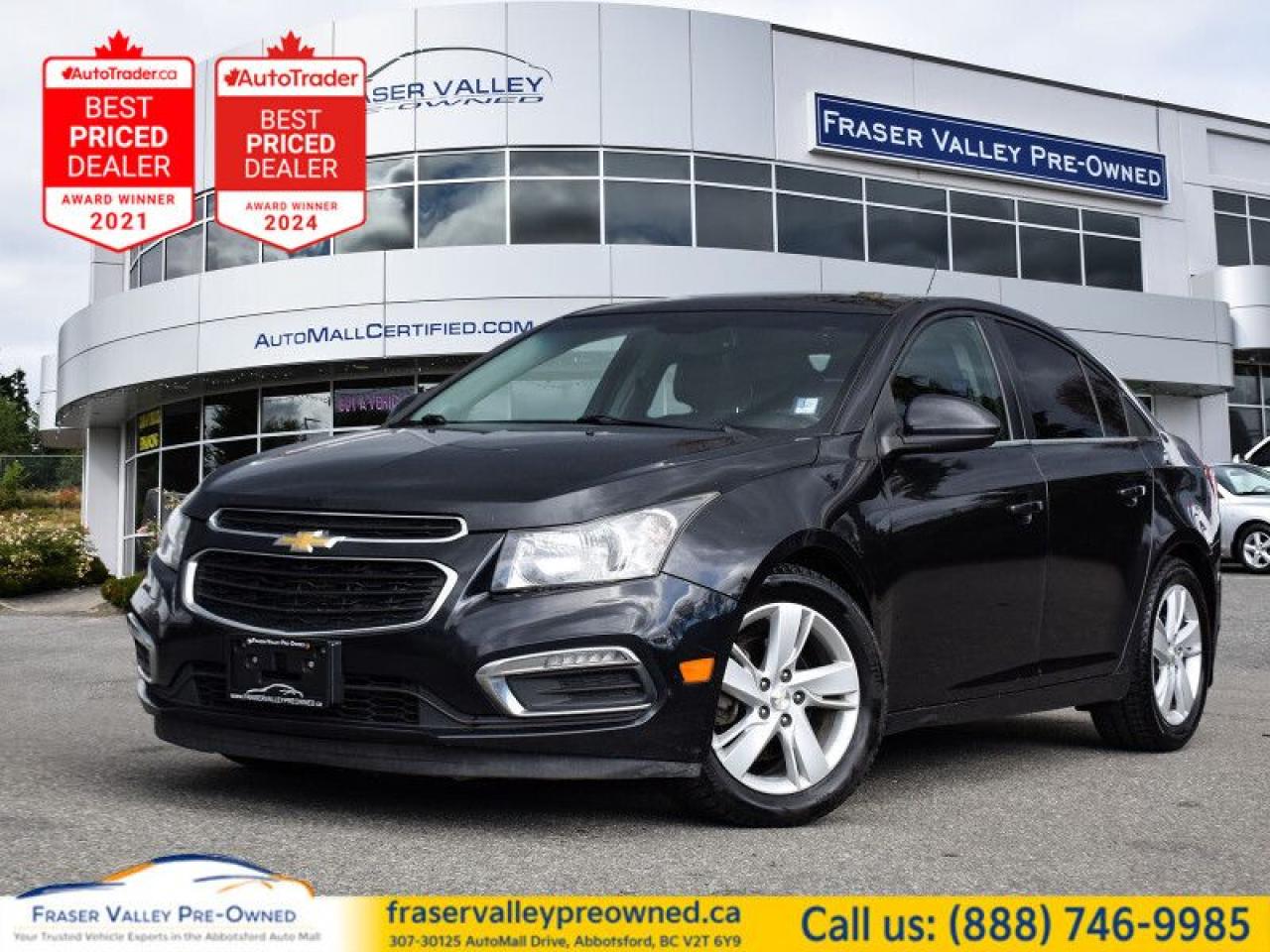 Used 2015 Chevrolet Cruze DIESEL  - Leather Seats -  Bluetooth - $63.94 /Wk for sale in Abbotsford, BC