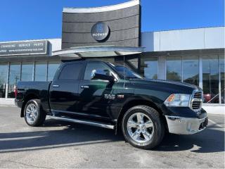 RAM 1500 SLT CREW CAB 4X4 
Exterior Color: Black Forest Green Pearl 
Interior Color: Black w/ Diesel Grey seats Interior: Premium cloth front 40/20/40 bench 
Pwr 10way driver seat w/lumbar adj 
Rear 60/40 split folding seat Engine: 5.7L HEMI VVT V8 w/ FuelSaver MDS 
Transmission: 8speed TorqueFlite automatic 
STANDARD EQUIPMENT (UNLESS REPLACED BY OPTIONAL EQUIPMENT)
 FUNCTIONAL / SAFETY FEATURES 
Advanced multistage front air bags 
Supplemental side curtain air bags 
Supplemental side air bags 
Supplemental front seat side air bags 
Elec. shiftonthefly parttime transfer case 
4wheel antilock disc brakes 
Electronic Stability Control 
Tire pressure monitoring system 
Auxiliary transmission oil cooler 
Front heavyduty shock absorbers 
Rear heavyduty shock absorbers 
Remote keyless entry 
Sentry Key antitheft engine immobilizer 
Locking tailgate 
3.5inch Electronic Vehicle Information Centre 
Quadlens halogen headlamps 
Automatic headlamps 
4pin wiring harness 
Engine block heater 
730amp maintenancefree battery 
12volt auxiliary power outlet 
 INTERIOR FEATURES 
Cloth front 40/20/40 split bench seat 
Rear folding seat 
Secondrow infloor storage bins 
OPTIONAL EQUIPMENT (May Replace Standard Equipment) 
Premium cloth front 40/20/40 bench $800
Pwr 10way driver seat w/lumbar adj 
Rear 60/40 split folding seat 
115volt auxiliary power outlet 
Power lumbar adjust 
Foldflat load floor with storage 
Front centre seat cushion storage 
Customer Preferred Package 26X $3,000
Pickup box lighting 
Luxury Group 
20x8in chromeclad aluminum wheels P275/60R20 BSW AllSeason tires 
Bright tubular side steps 
Tow hooks 
Fog lamps 
7in customizable cluster display 
Steering wheelmounted audio ctrls 
Bright exterior mirrors 
Bright pwr fold htd mirrs w/signals 
Universal garage door opener 
Bright grille with bright billets 
Bright dual rear exhaust tips 
Fullsize temporary use spare tire 
Elec. shiftondemand transfer case 
Sun visors w/ illum. vanity mirrors 
O/head console w/garage door opener 
Leatherwrapped steering wheel 
Protection Group $175
Transfer case skid plate 
Front suspension skid plate 
Comfort Group $595
Front heated seats 
Heated steering wheel 
Remote Start & Security Alarm Group $595
Remote start system 
Security alarm 
Rear Camera & Park Assist Group $875
ParkView Rear BackUp Camera 
ParkSense Fnt/Rr Park Assist Sys 
8speed TorqueFlite automatic $1,000
3.92 rear axle ratio $125
5.7L HEMI VVT V8 w/ FuelSaver MDS 
Engine oil heat exchanger 
Heavyduty transmission oil cooler 
Heavyduty engine cooling 
Bright, power, trailer tow mirrors $100
Exterior mirrors w/ memory settings 
Trailer tow mirrors 
121litre (26.6gallon) fuel tank $250
Uconnect 8.4in SXM/Handsfree $950
8.4inch touchscreen 
Humidity sensor 
Navready, see retailer for details 
A/C w/ dualzone auto temp control 
Class IV hitch receiver $475
Trailer Brake Control $375
Sprayin bedliner $550
Federal A/C Excise Tax $100
Destination Charge $1,795