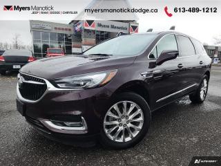 <b>Cooled Seats,  Heated Steering Wheel,  Premium Sound Package,  Rear View Camera,  Bluetooth!</b><br> <br>  Compare at $27800 - Our Price is just $26990! <br> <br>   The Buick Enclave is a great middle-ground option for families who want a lot of space with luxury ambiance, but arent ready to pay the premium for a three-row SUV from one of the import luxury brands. -Edmunds This  2018 Buick Enclave is for sale today in Manotick. <br> <br>This 2018 Buick Enclave is a full-size crossover SUV with ample space for passengers and cargo and plenty of luxury appointments. It offers three rows of seating and an exceptionally quiet ride for an SUV plus the bonus of a family-friendly price. If youre looking for an alternative to expensive luxury SUVs from the import brands, check out the Buick Enclave. This  SUV has 89,243 kms. Its  black cherry metallic in colour  . It has an automatic transmission and is powered by a   3.6L V6 Cylinder Engine. <br> <br> Our Enclaves trim level is Premium. Upgrade to this Enclave Premium and youll be treated to the next level of luxury. It comes with an 8-inch color touchscreen radio with Bluetooth, SiriusXM, Android Auto, and Apple CarPlay, OnStar, Bose 10-speaker premium audio, heated and ventilated front seats, heated second-row seats, a heated, leather-wrapped steering wheel with audio and cruise control, a universal garage door opener, remote start, a rear vision camera, and more. This vehicle has been upgraded with the following features: Cooled Seats,  Heated Steering Wheel,  Premium Sound Package,  Rear View Camera,  Bluetooth,  Heated Seats,  Remote Start. <br> <br>To apply right now for financing use this link : <a href=https://CreditOnline.dealertrack.ca/Web/Default.aspx?Token=3206df1a-492e-4453-9f18-918b5245c510&Lang=en target=_blank>https://CreditOnline.dealertrack.ca/Web/Default.aspx?Token=3206df1a-492e-4453-9f18-918b5245c510&Lang=en</a><br><br> <br/><br> Buy this vehicle now for the lowest weekly payment of <b>$118.23</b> with $0 down for 72 months @ 10.99% APR O.A.C. ( Plus applicable taxes -  and licensing fees   ).  See dealer for details. <br> <br>If youre looking for a Dodge, Ram, Jeep, and Chrysler dealership in Ottawa that always goes above and beyond for you, visit Myers Manotick Dodge today! Were more than just great cars. We provide the kind of world-class Dodge service experience near Kanata that will make you a Myers customer for life. And with fabulous perks like extended service hours, our 30-day tire price guarantee, the Myers No Charge Engine/Transmission for Life program, and complimentary shuttle service, its no wonder were a top choice for drivers everywhere. Get more with Myers! <br>*LIFETIME ENGINE TRANSMISSION WARRANTY NOT AVAILABLE ON VEHICLES WITH KMS EXCEEDING 140,000KM, VEHICLES 8 YEARS & OLDER, OR HIGHLINE BRAND VEHICLE(eg. BMW, INFINITI. CADILLAC, LEXUS...)<br> Come by and check out our fleet of 30+ used cars and trucks and 90+ new cars and trucks for sale in Manotick.  o~o