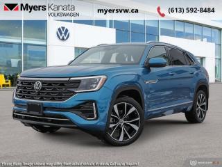 <b>Leather Seats,  360 Camera,  Navigation,  Sunroof,  Premium Audio!</b><br> <br> <br> <br>  Built to make a statement, this 2024 Volkswagen Atlas Cross Sport transports you and your passengers in style and comfort. <br> <br>This 2024 VW Atlas Cross Sport is a crossover SUV with a gently sloped roofline to form the distinct silhouette of a coupe, without taking a toll on practicality and driving dynamics. On the inside, trim pieces are crafted with premium materials and carefully put together to ensure rugged build quality. With loads of standard safety technology that inspires confidence, this 2024 Volkswagen Atlas Cross Sport is an excellent option for a versatile and capable family SUV with dazzling looks.<br> <br> This kingfisher blue SUV  has an automatic transmission and is powered by a  2.0L I4 16V GDI DOHC Turbo engine.<br> <br> Our Atlas Cross Sports trim level is Execline 2.0 TSI. This range topping Exceline trim rewards you with awesome standard features such as a 360-camera system, a panoramic sunroof, harman/kardon premium audio, integrated navigation, and leather seating upholstery. Also standard include a power liftgate for rear cargo access, heated and ventilated front seats, a heated steering wheel, remote engine start, adaptive cruise control, and a 12-inch infotainment system with Car-Net mobile hotspot internet access, Apple CarPlay and Android Auto. Safety features also include blind spot detection, lane keeping assist with lane departure warning, front and rear collision mitigation, park distance control, and autonomous emergency braking. This vehicle has been upgraded with the following features: Leather Seats,  360 Camera,  Navigation,  Sunroof,  Premium Audio,  Cooled Seats,  Heated Steering Wheel. <br><br> <br>To apply right now for financing use this link : <a href=https://www.myersvw.ca/en/form/new/financing-request-step-1/44 target=_blank>https://www.myersvw.ca/en/form/new/financing-request-step-1/44</a><br><br> <br/>    5.99% financing for 84 months. <br> Buy this vehicle now for the lowest bi-weekly payment of <b>$481.74</b> with $0 down for 84 months @ 5.99% APR O.A.C. ( taxes included, $1071 (OMVIC fee, Air and Tire Tax, Wheel Locks, Admin fee, Security and Etching) is included in the purchase price.    ).  Incentives expire 2024-05-31.  See dealer for details. <br> <br> <br>LEASING:<br><br>Estimated Lease Payment: $377 bi-weekly <br>Payment based on 5.49% lease financing for 60 months with $0 down payment on approved credit. Total obligation $49,065. Mileage allowance of 16,000 KM/year. Offer expires 2024-05-31.<br><br><br>Call one of our experienced Sales Representatives today and book your very own test drive! Why buy from us? Move with the Myers Automotive Group since 1942! We take all trade-ins - Appraisers on site!<br> Come by and check out our fleet of 40+ used cars and trucks and 110+ new cars and trucks for sale in Kanata.  o~o