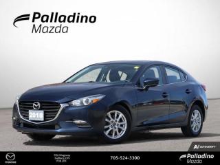 <b>Sunroof,  Heated Seats,  Blind Spot Detection,  Heated Steering Wheel,  Aluminum Wheels!</b><br> <br>     With a solid safety rating, the Mazda 3 is not just fun to drive but ultimately very safe too. This  2018 Mazda Mazda3 is fresh on our lot in Sudbury. <br> <br>With Mazdas Skyactiv technology, this Mazda3 outshines all other compact sedans on the market. With a premium cabin and plenty of standard equipement, this sedan provides a refined luxury feel thats hard to beat. It also comes with an incredible safety rating, giving you and your passengers a sense of ease, knowing that youre safe at all times.This  sedan has 75,868 kms. Its  deep crystal blue mica in colour  . It has an automatic transmission and is powered by a  2.0L I4 16V GDI DOHC engine.  It may have some remaining factory warranty, please check with dealer for details. <br> <br> Our Mazda3s trim level is GS. Stepping up to the 2018 Mazda3 GS keeps you connected and informed with MAZDA CONNECT and a 7 inch colour touchscreen display. Bluetooth connectivity right on the steering wheel lets you safely stay in touch with family and friends while driving down the road. Additional features on this impressive trim include Smart City brake support, advanced blind spot monitoring with rear cross traffic alert, air conditioning, push button start, aluminum wheels, chrome window trim, rain sensing wipers, power windows and locks and it even comes with heated front seats and a heated steering wheel! This vehicle has been upgraded with the following features: Sunroof,  Heated Seats,  Blind Spot Detection,  Heated Steering Wheel,  Aluminum Wheels,  Mazda Connect,  Led Lights. <br> <br>To apply right now for financing use this link : <a href=https://www.palladinomazda.ca/finance/ target=_blank>https://www.palladinomazda.ca/finance/</a><br><br> <br/><br>Palladino Mazda in Sudbury Ontario is your ultimate resource for new Mazda vehicles and used Mazda vehicles. We not only offer our clients a large selection of top quality, affordable Mazda models, but we do so with uncompromising customer service and professionalism. We takes pride in representing one of Canadas premier automotive brands. Mazda models lead the way in terms of affordability, reliability, performance, and fuel efficiency.The advertised price is for financing purchases only. All cash purchases will be subject to an additional surcharge of $2,501.00. This advertised price also does not include taxes and licensing fees.<br> Come by and check out our fleet of 90+ used cars and trucks and 90+ new cars and trucks for sale in Sudbury.  o~o